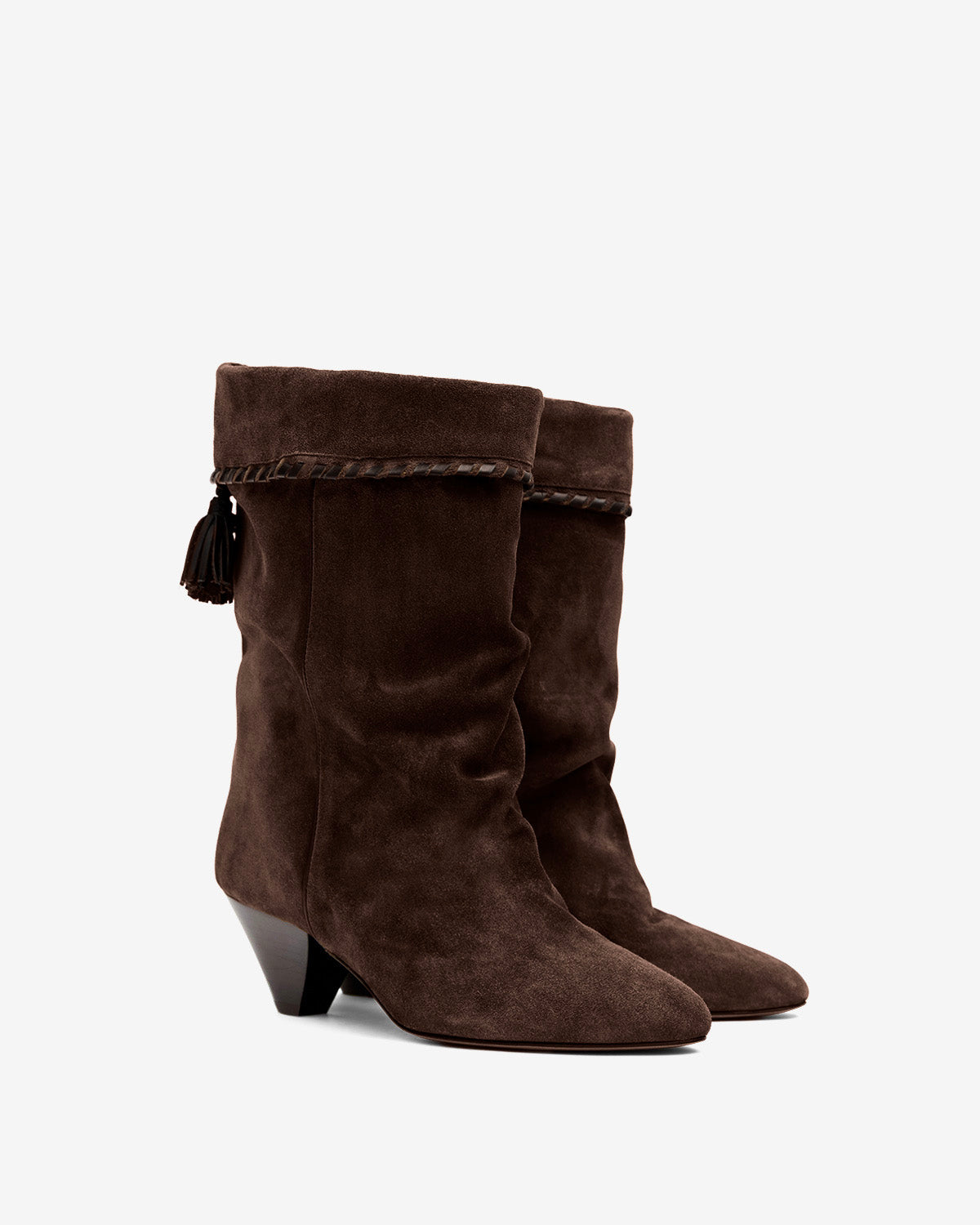 Isabel Marant Dalby bottes cuir chocolat talon 5,5 cm