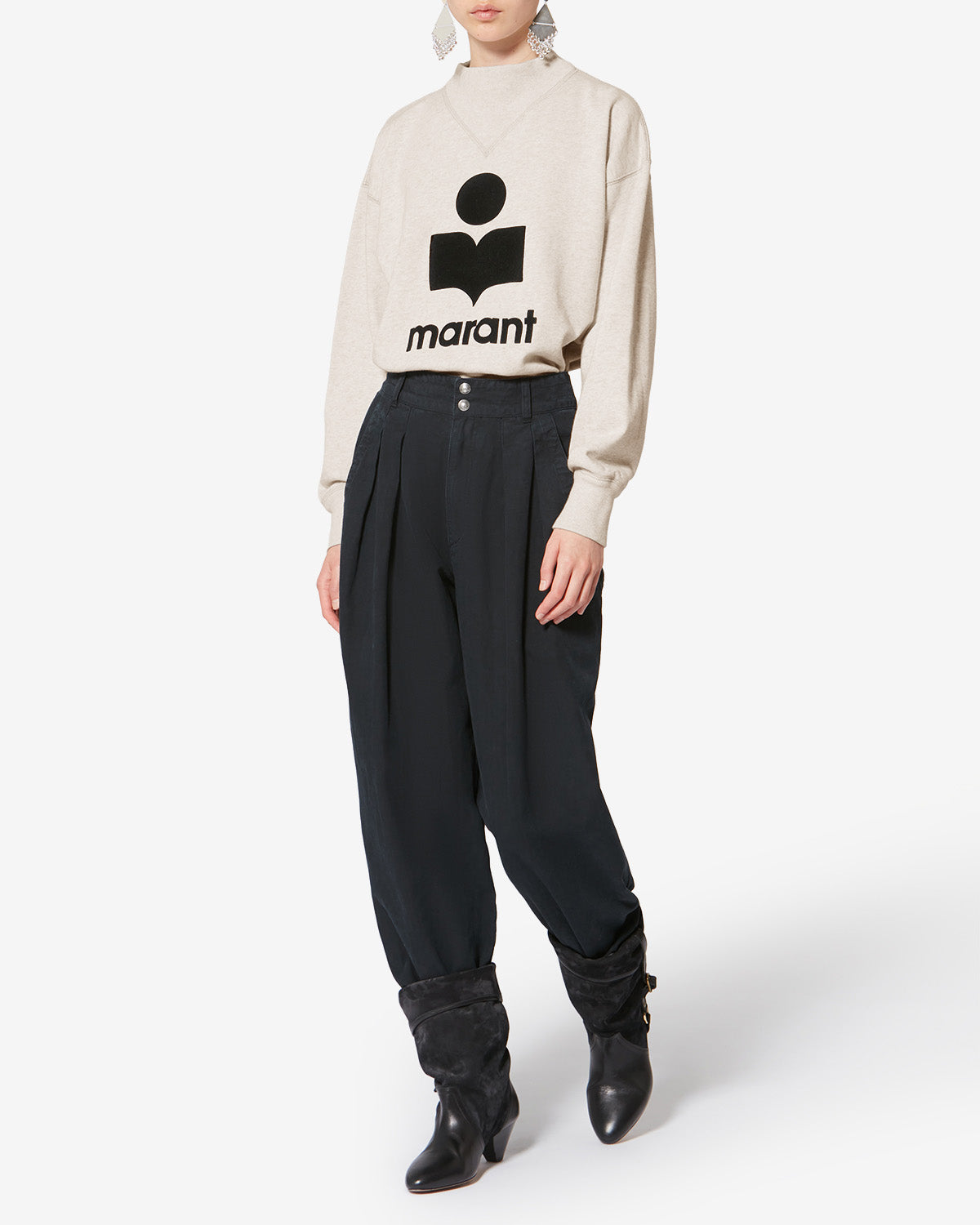 Isabel Marant Moby sweat coton écru logo