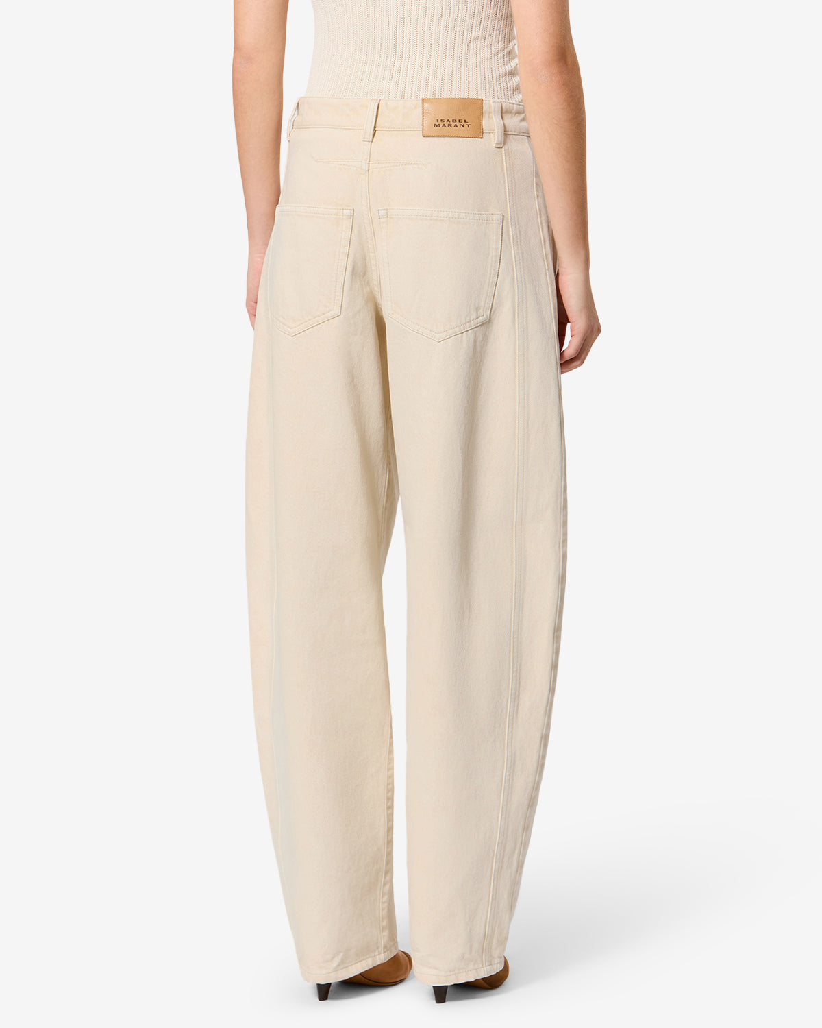Isabel Marant Lisha jean barrel beige taille haute