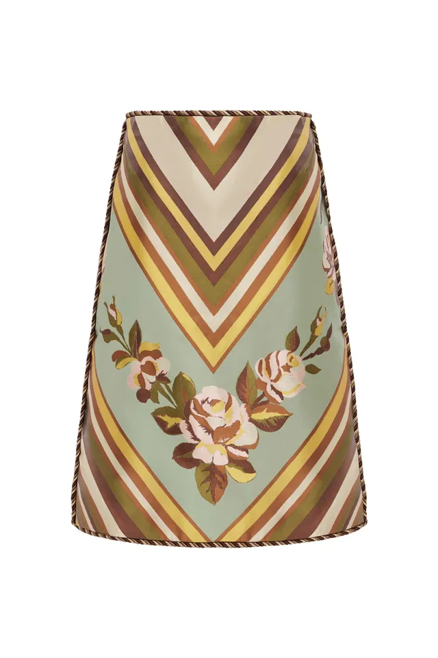 Alemais La Rosa jupe droite jacquard floral genou