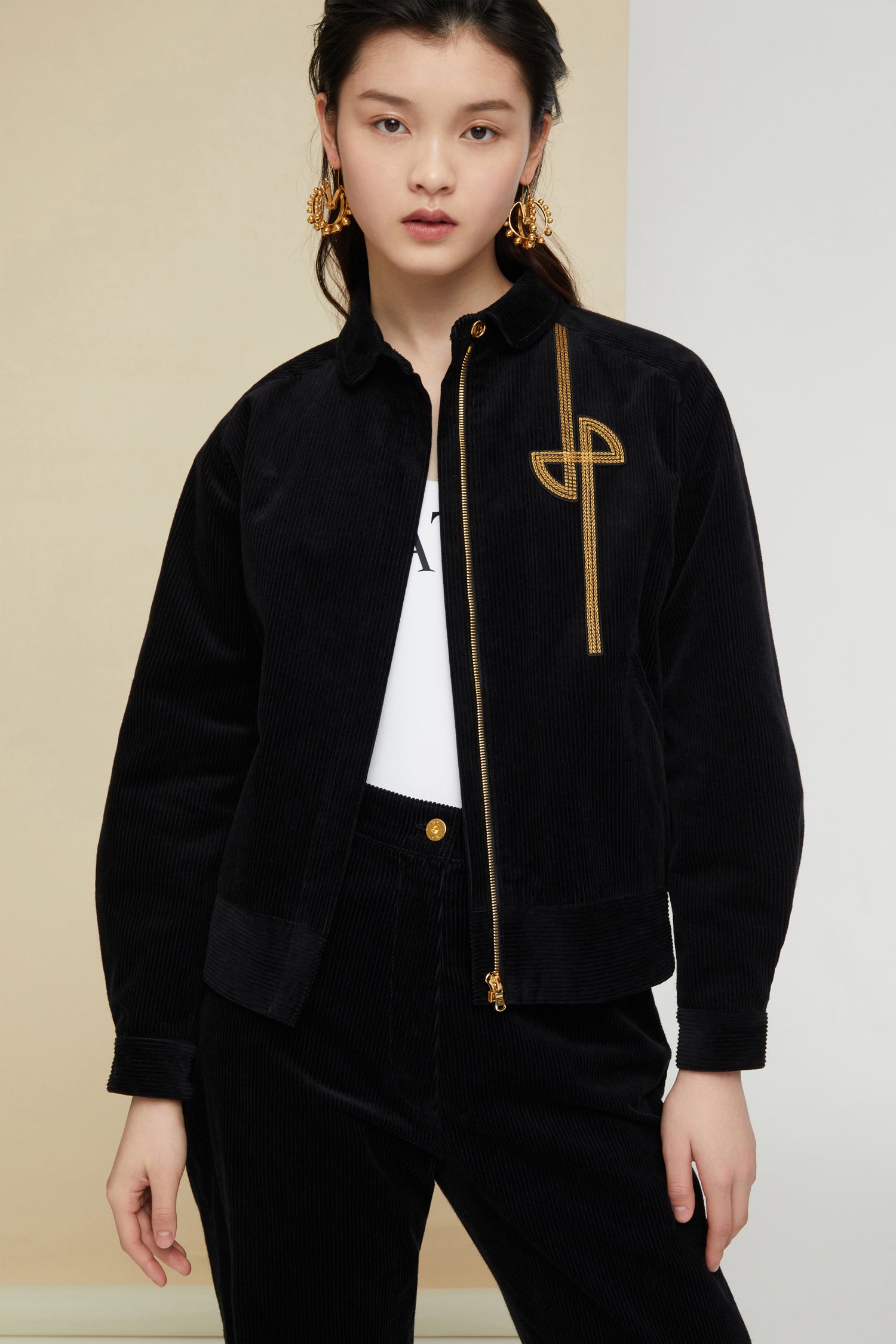Patou OU007 bomber velours veste noire