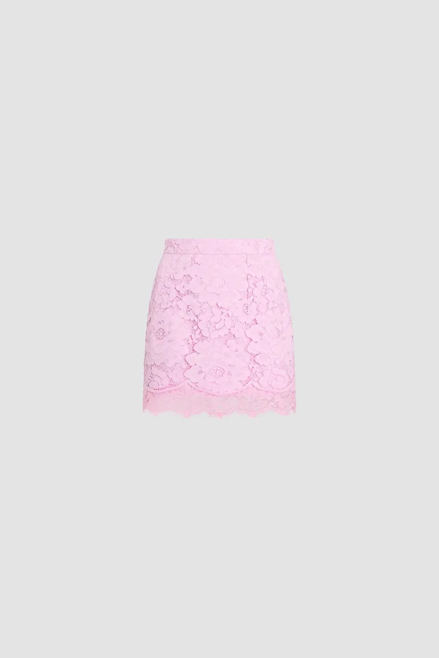 Patou SK108 mini jupe rose Pink Parfait dentelle