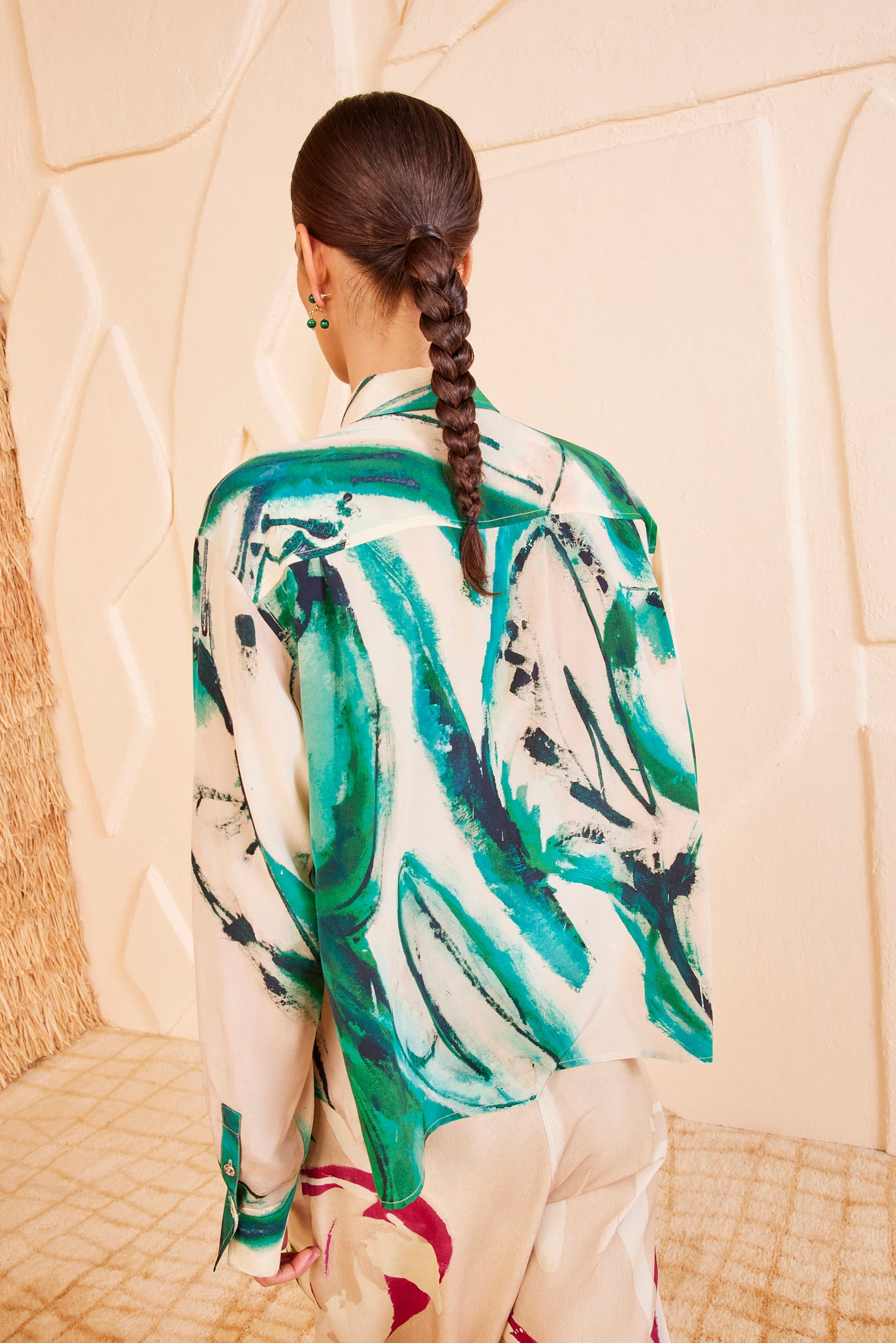 Ulla Johnson Study Blouse en Soie Portrait In Green
