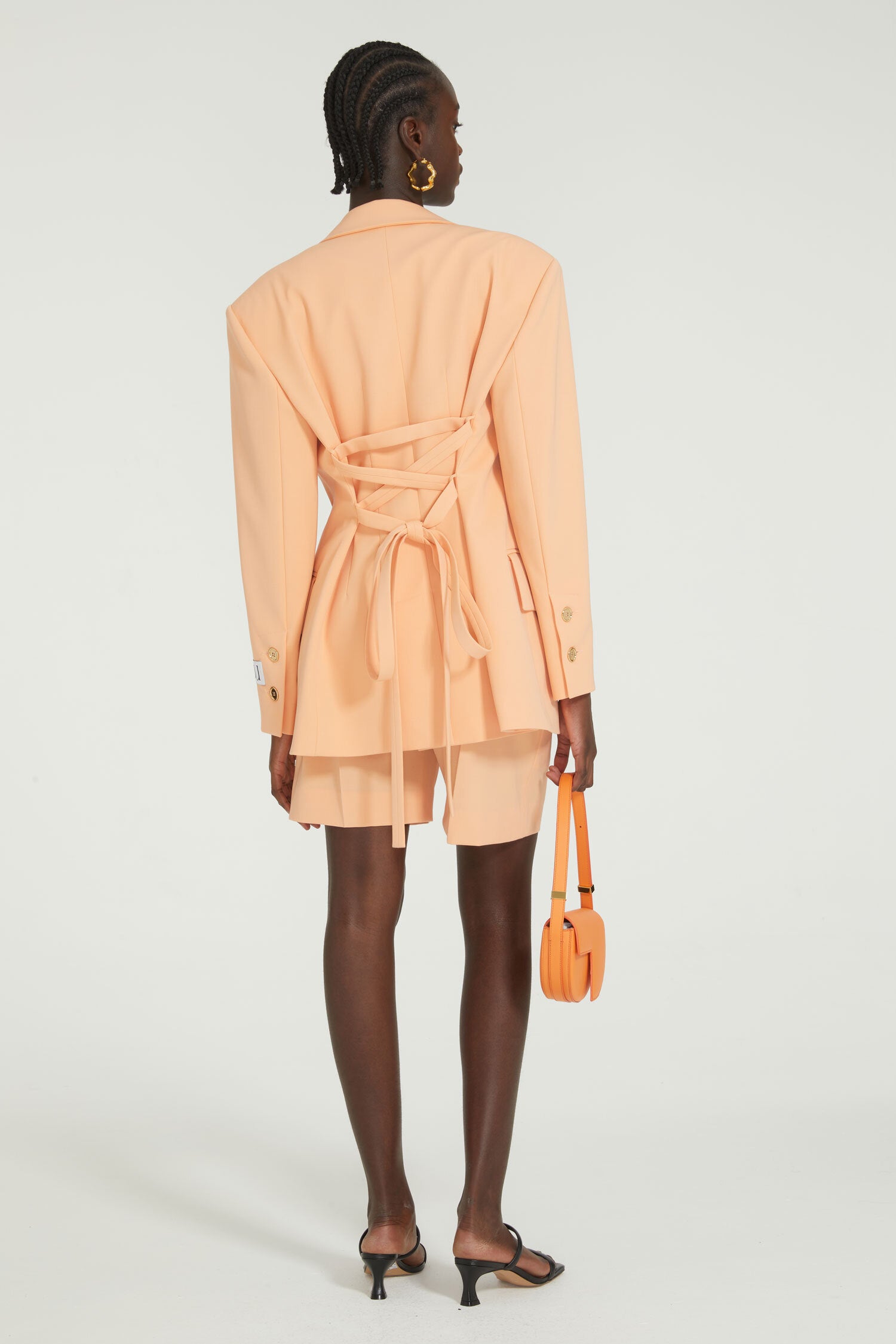 Patou P24JA0350103218O veste tailleur ceinturée orange