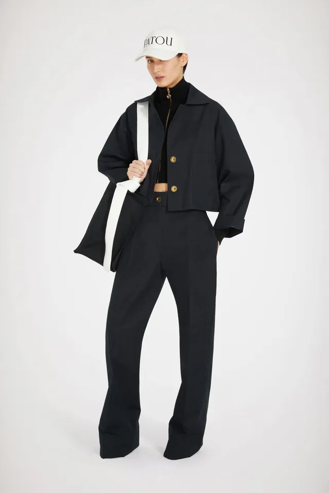 Patou H22OU0140124698N veste courte coton Night Blue