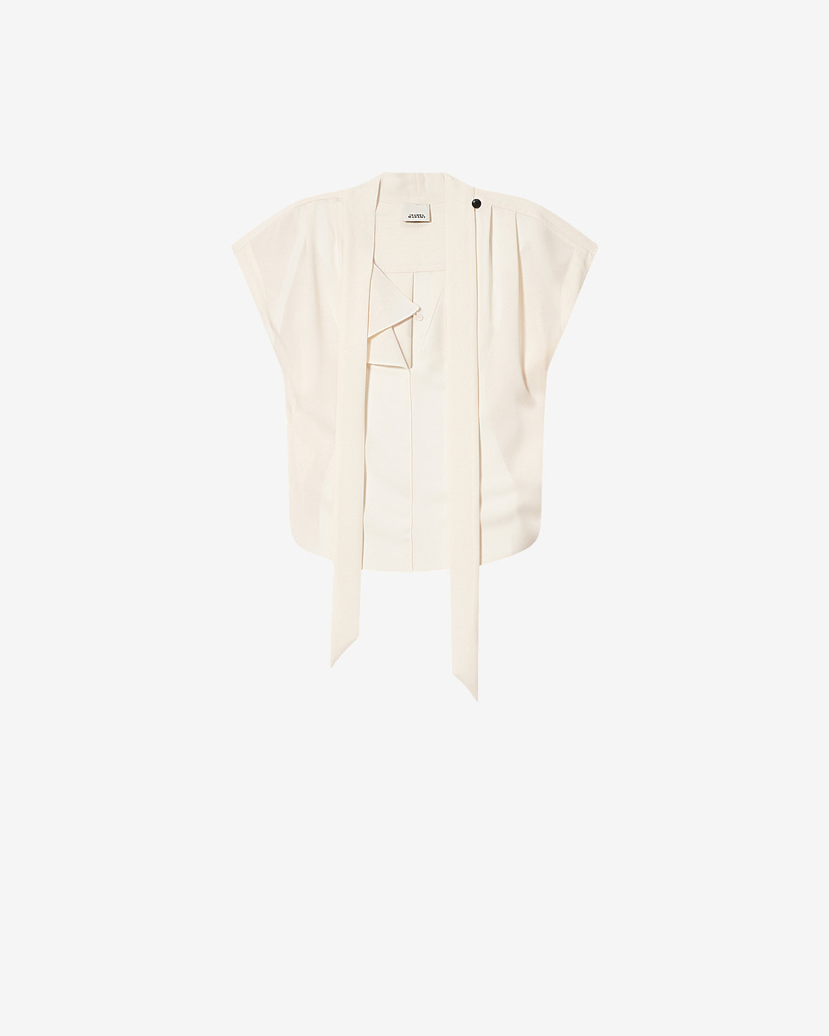 Isabel Marant Selene top blouse crêpe écru lavallière