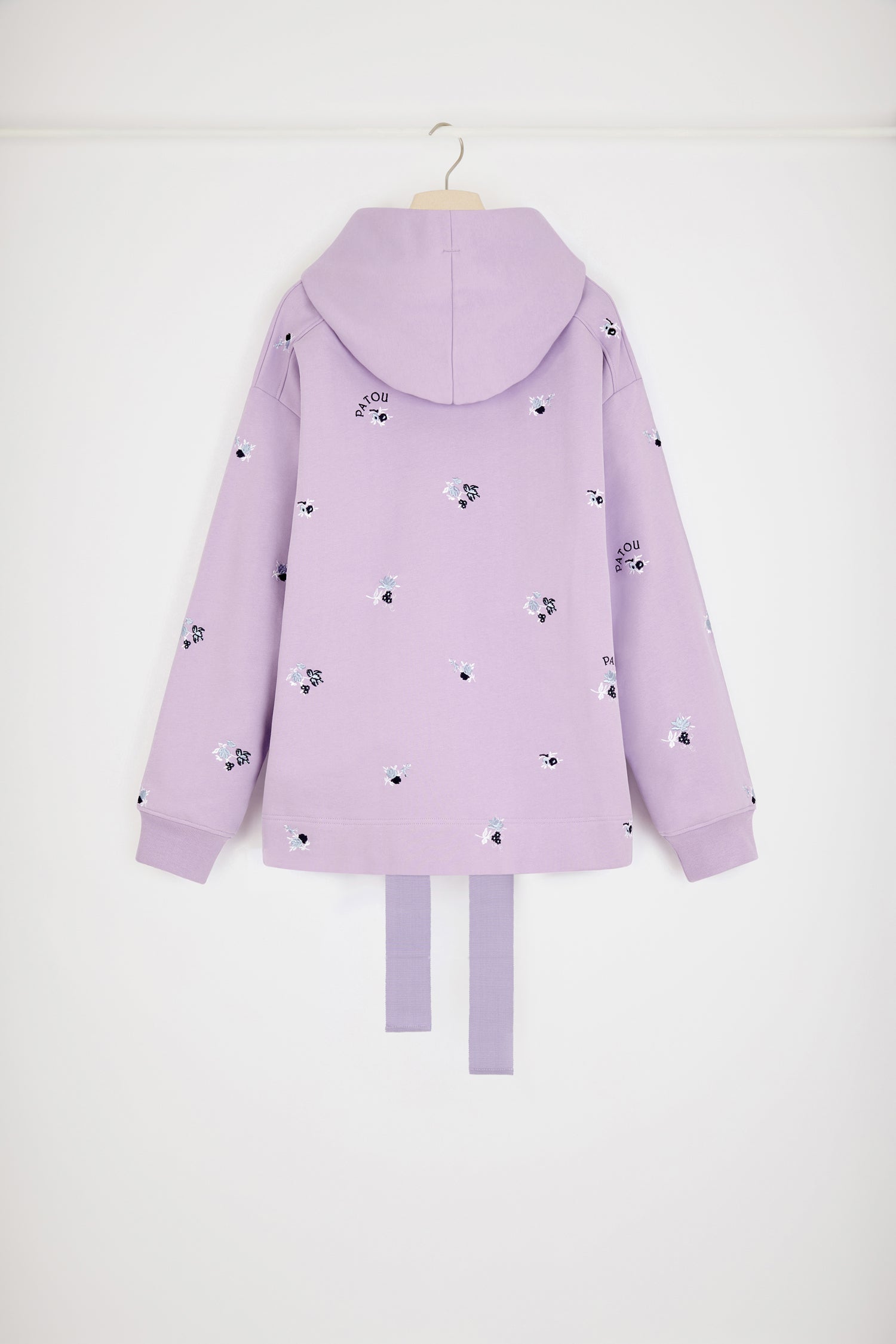 Patou sweat hoodie coton bio lilas brodé oversize