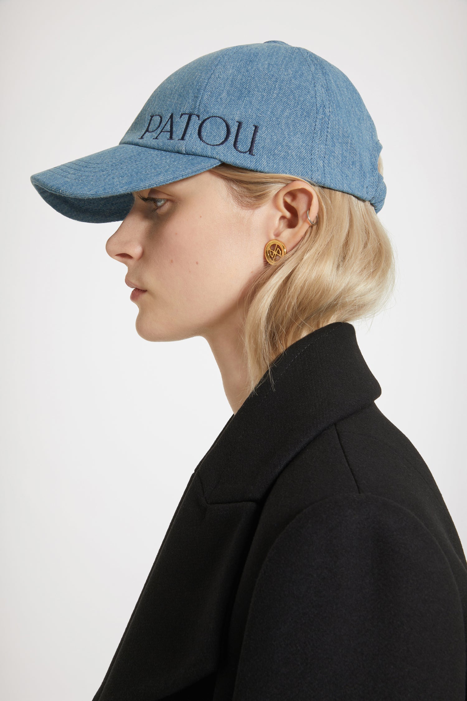 Patou AC056 casquette denim bleu glace coton bio