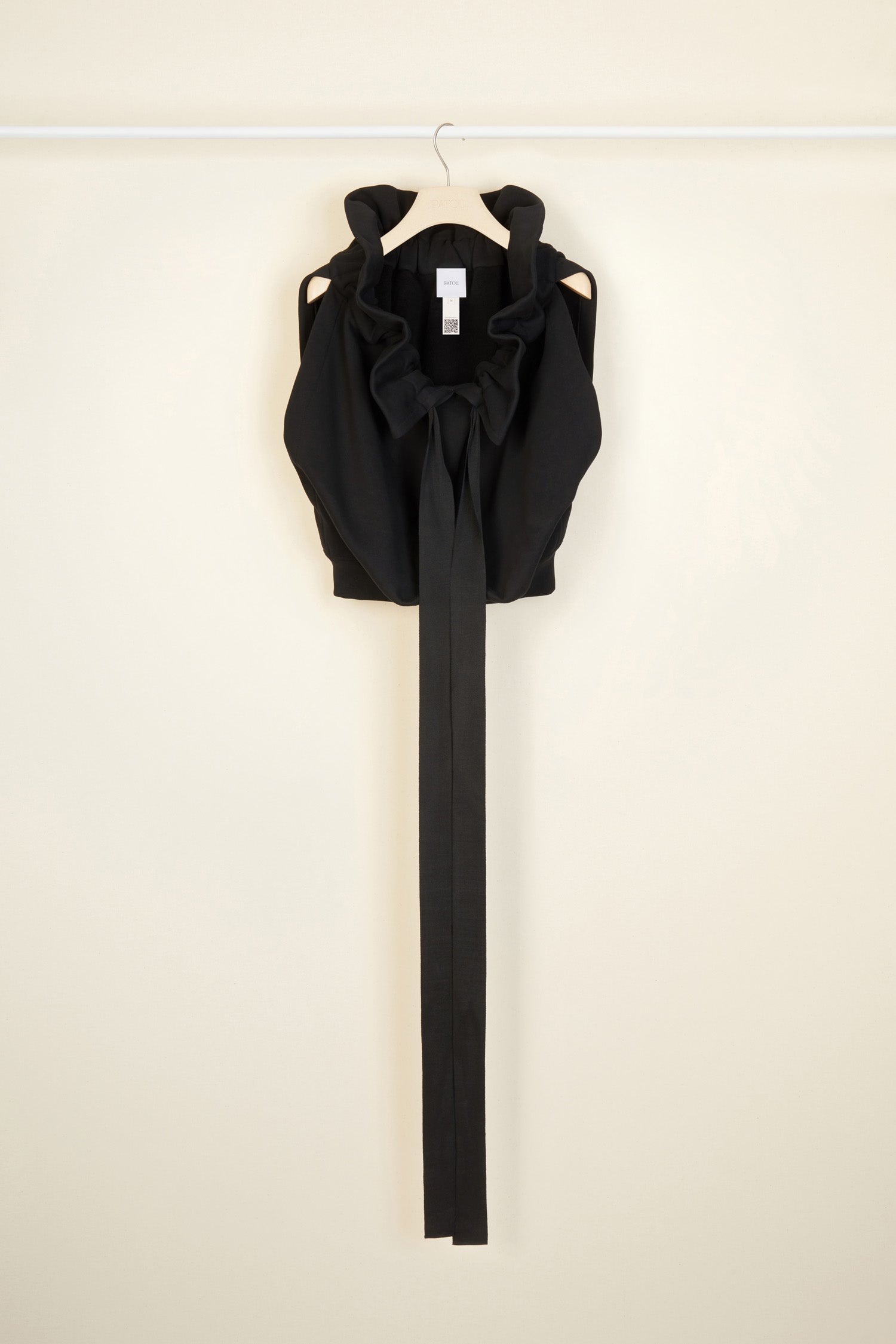 Patou JE023 sweat coton bio noir sans manches oversize