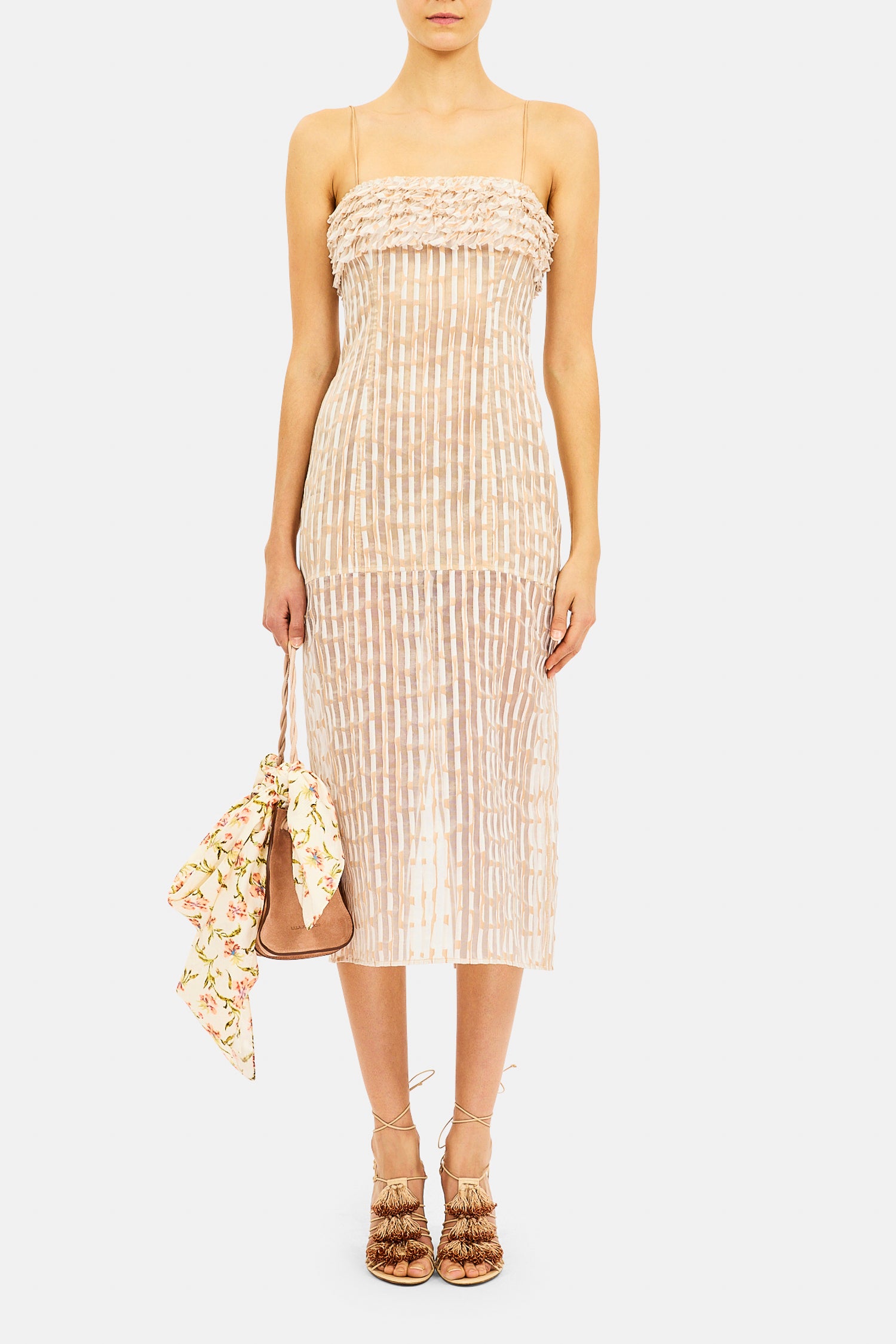 Ulla Johnson Katia robe midi bretelles Scallop organza