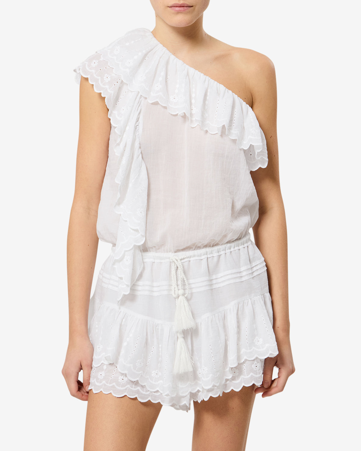 Isabel Marant Lalia combinaison blanc coton brodé