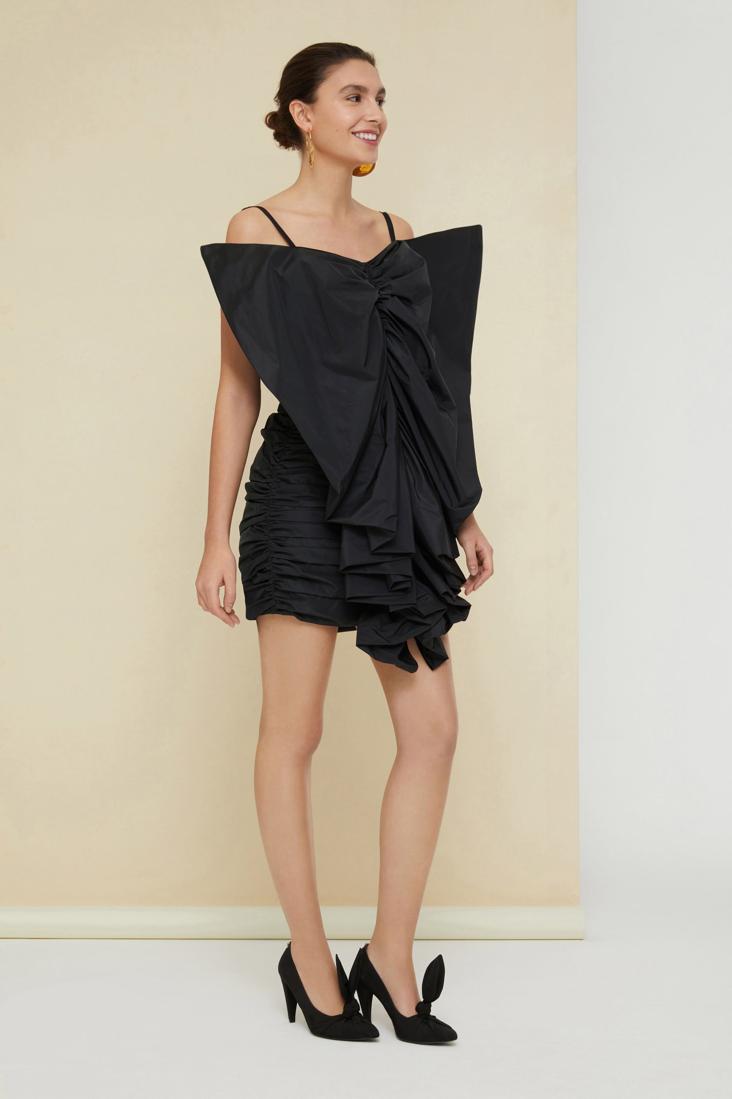 Patou Dresses A20DR0530011999B robe faille noire papillon 36