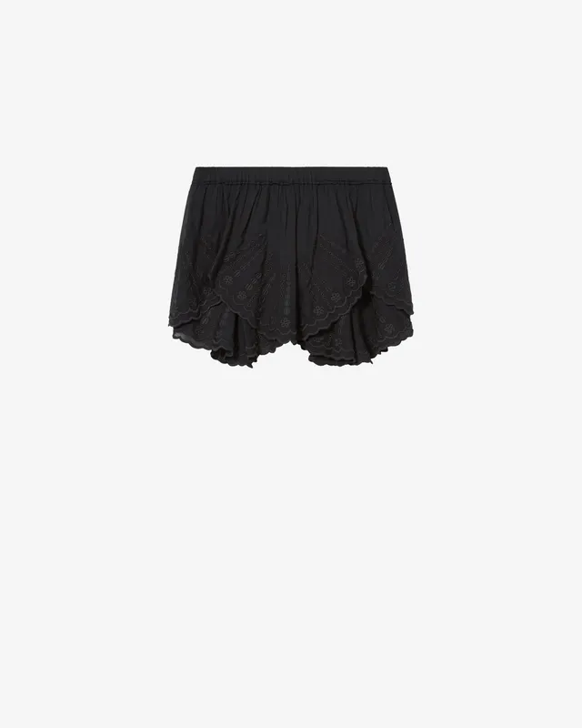 Isabel Marant Layale short noir broderie anglaise