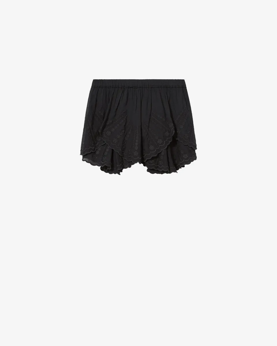Isabel Marant Layale short noir broderie anglaise
