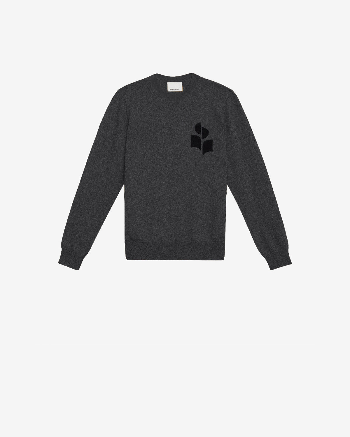 Isabel Marant Evans pull laine anthracite logo IM