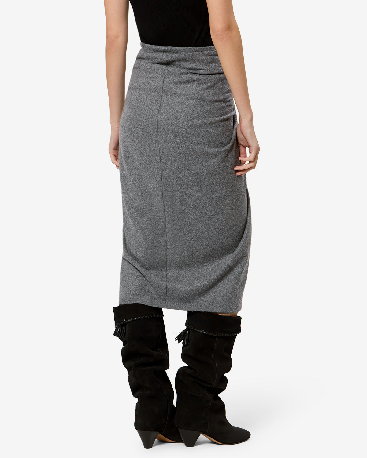 Isabel Marant Jeldia jupe midi gris jersey 34-44