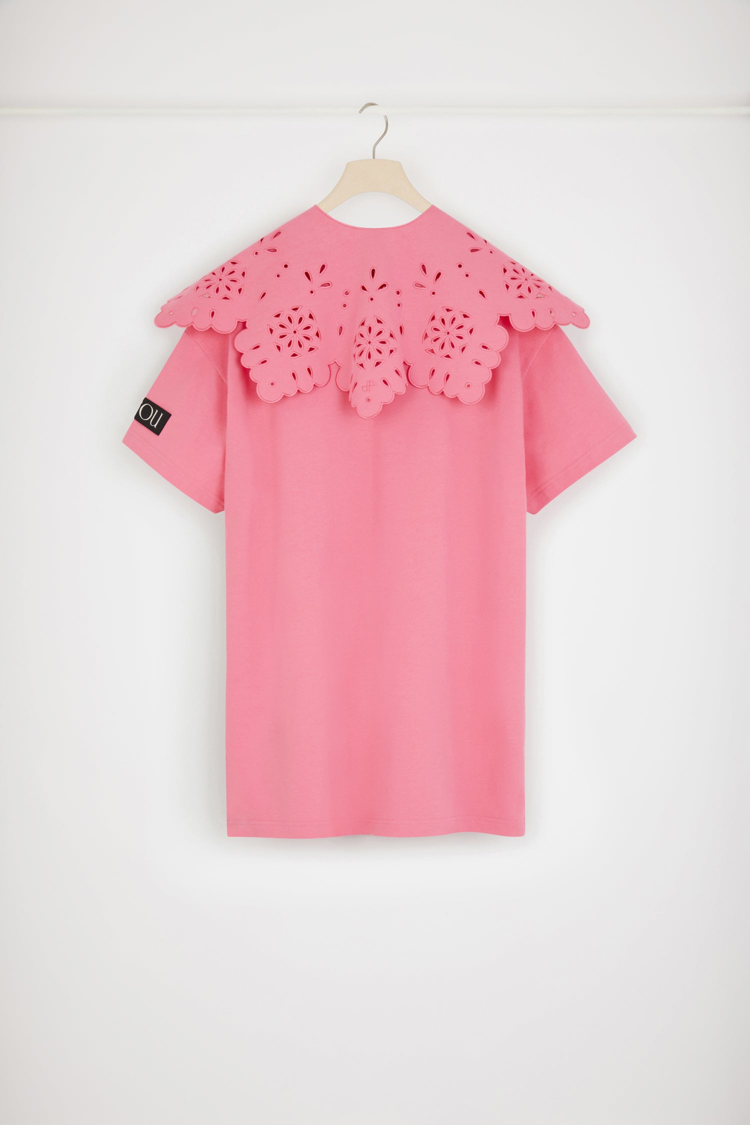Patou JE057 robe t-shirt coton bio rose col amovible