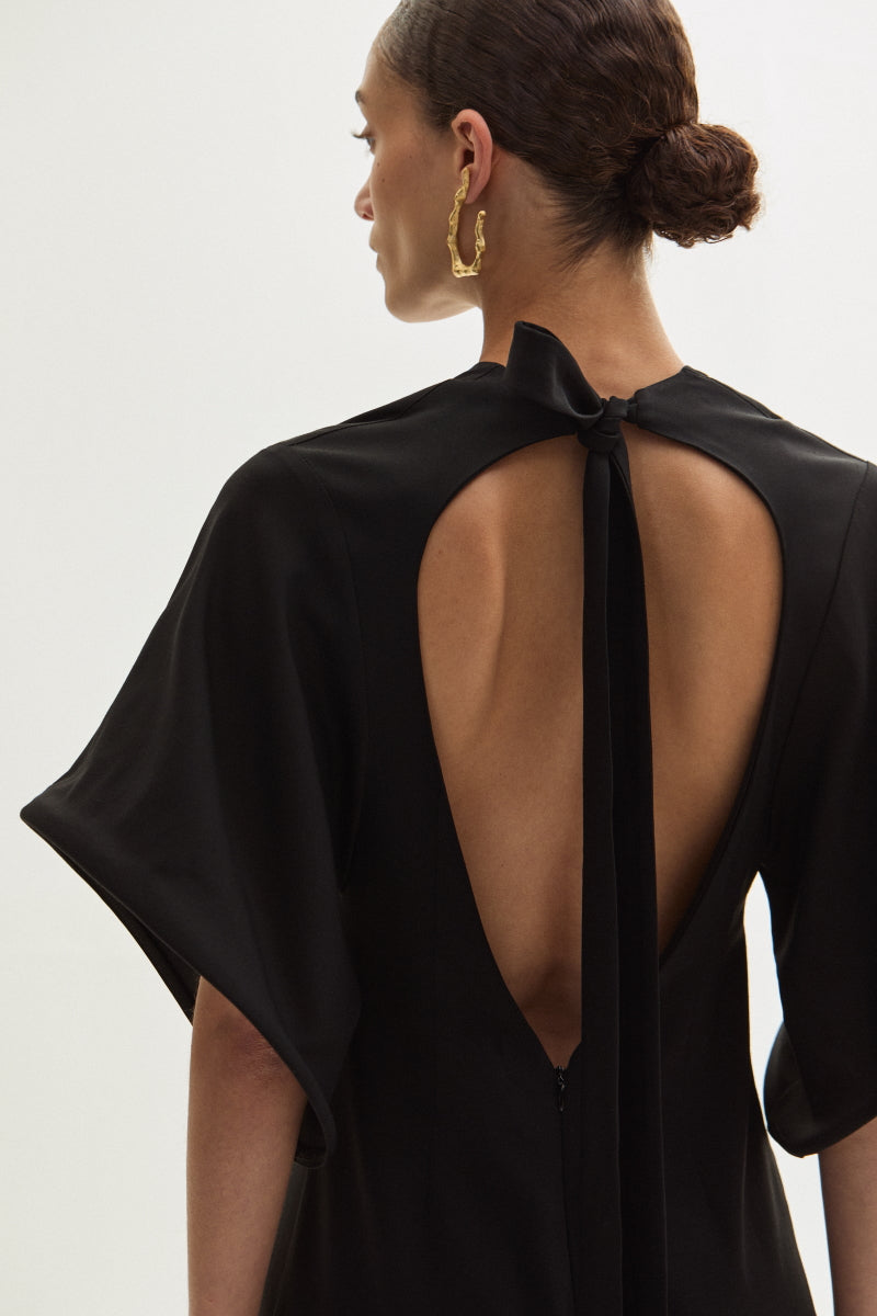 ATU Body Couture Long and formal robe longue noire coton dos ouvert