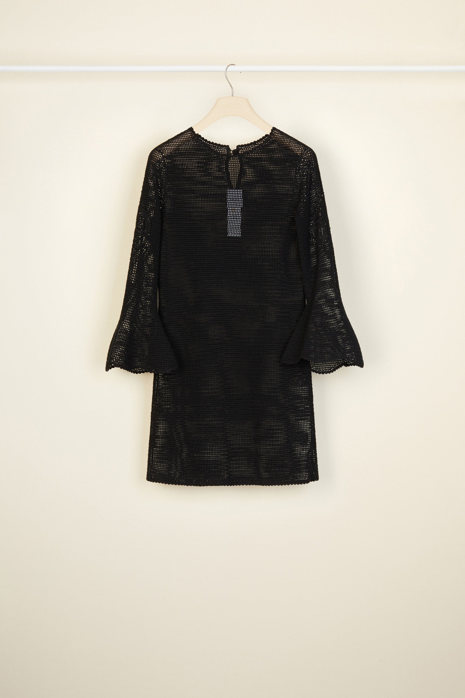 Patou P21KN0478033999B mini robe crochet noir coton bio