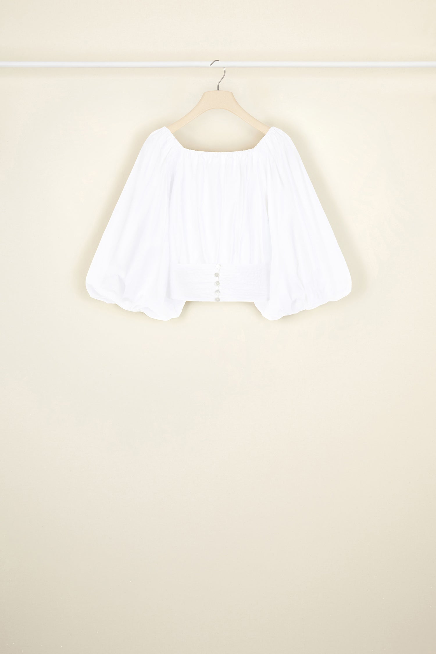 Patou TO016 crop top blanc popeline bio manches