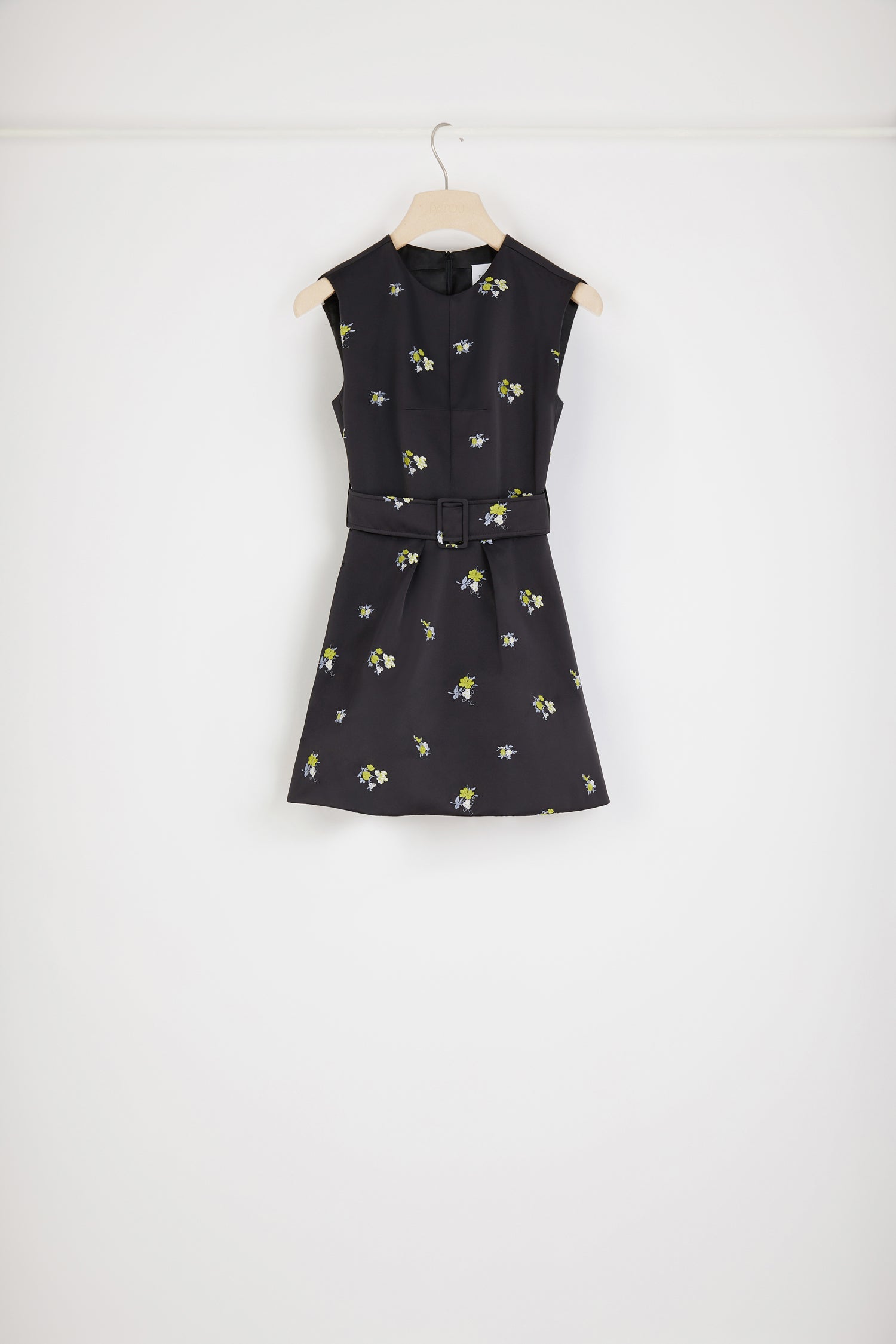 Patou H22DR1000122999B robe mini satin noir brodée