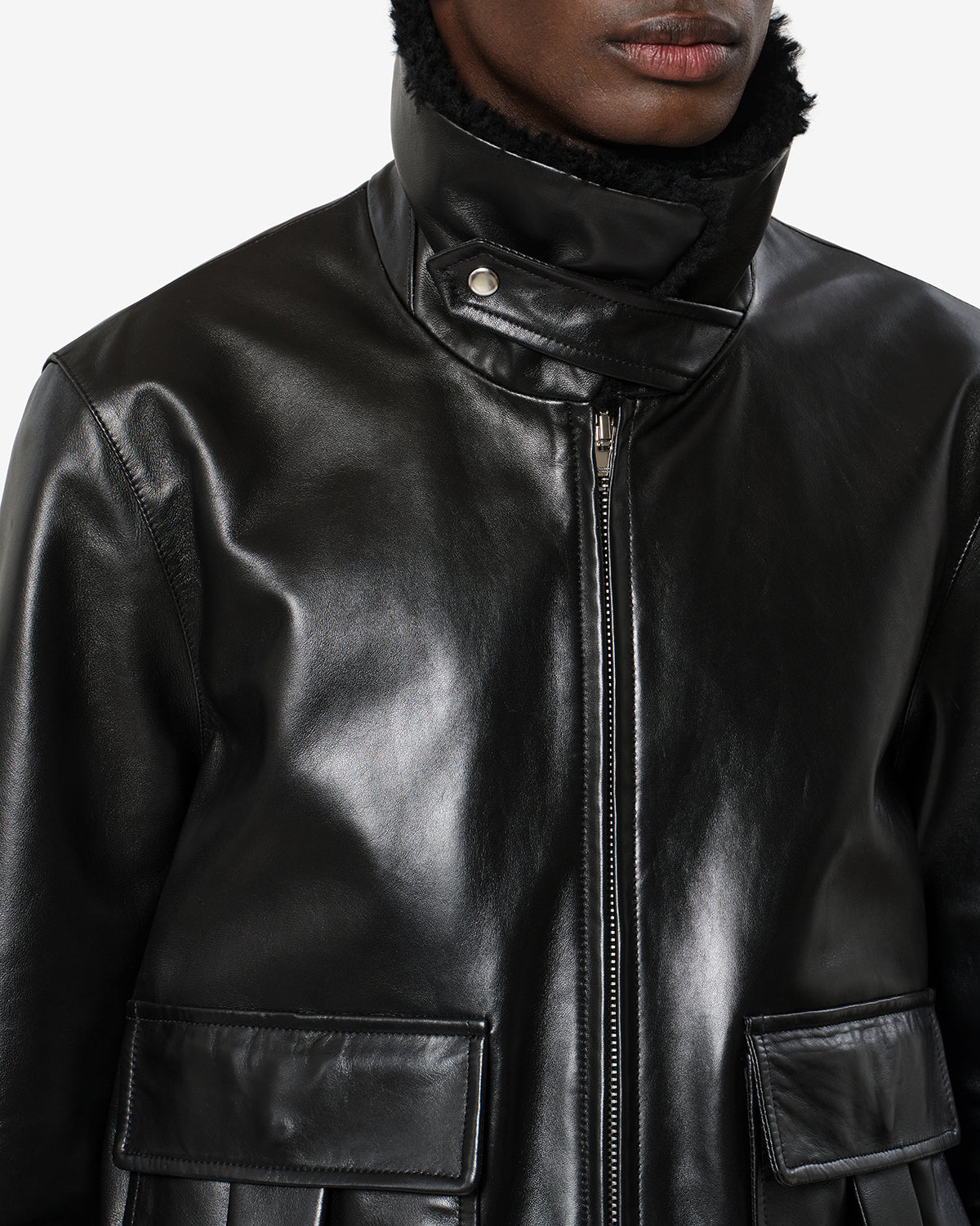Isabel Marant Bowy veste cuir noir bomber agneau