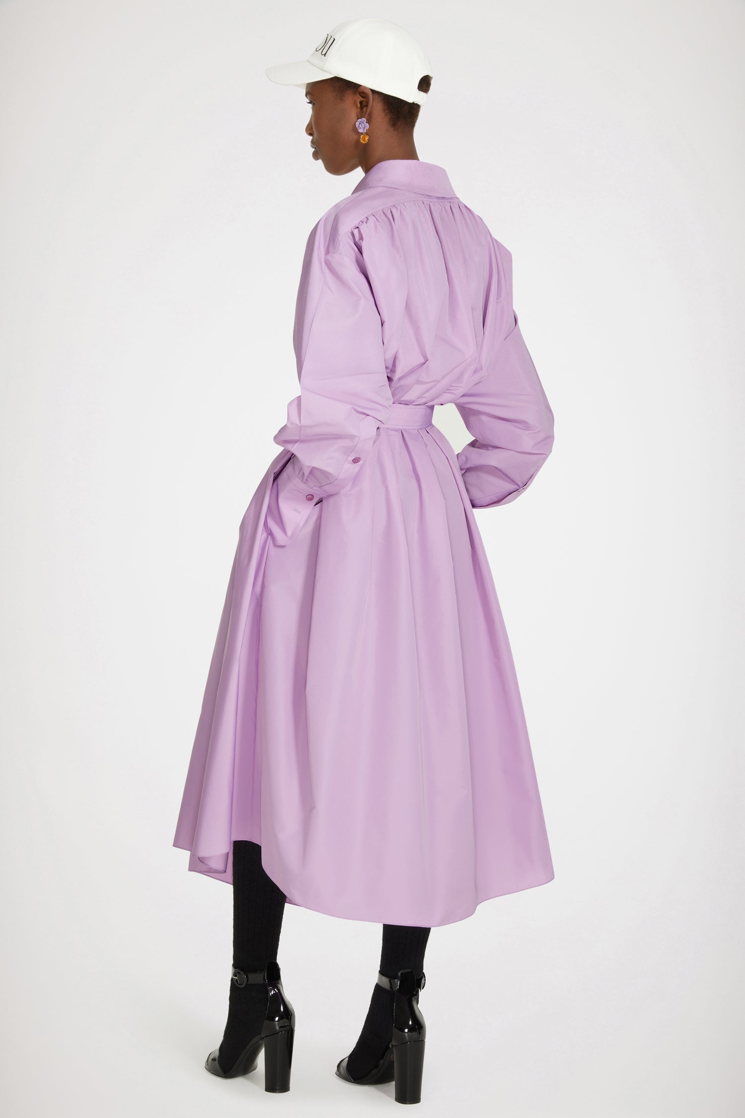 Patou H22DR095 robe maxi satin recyclé Wisteria