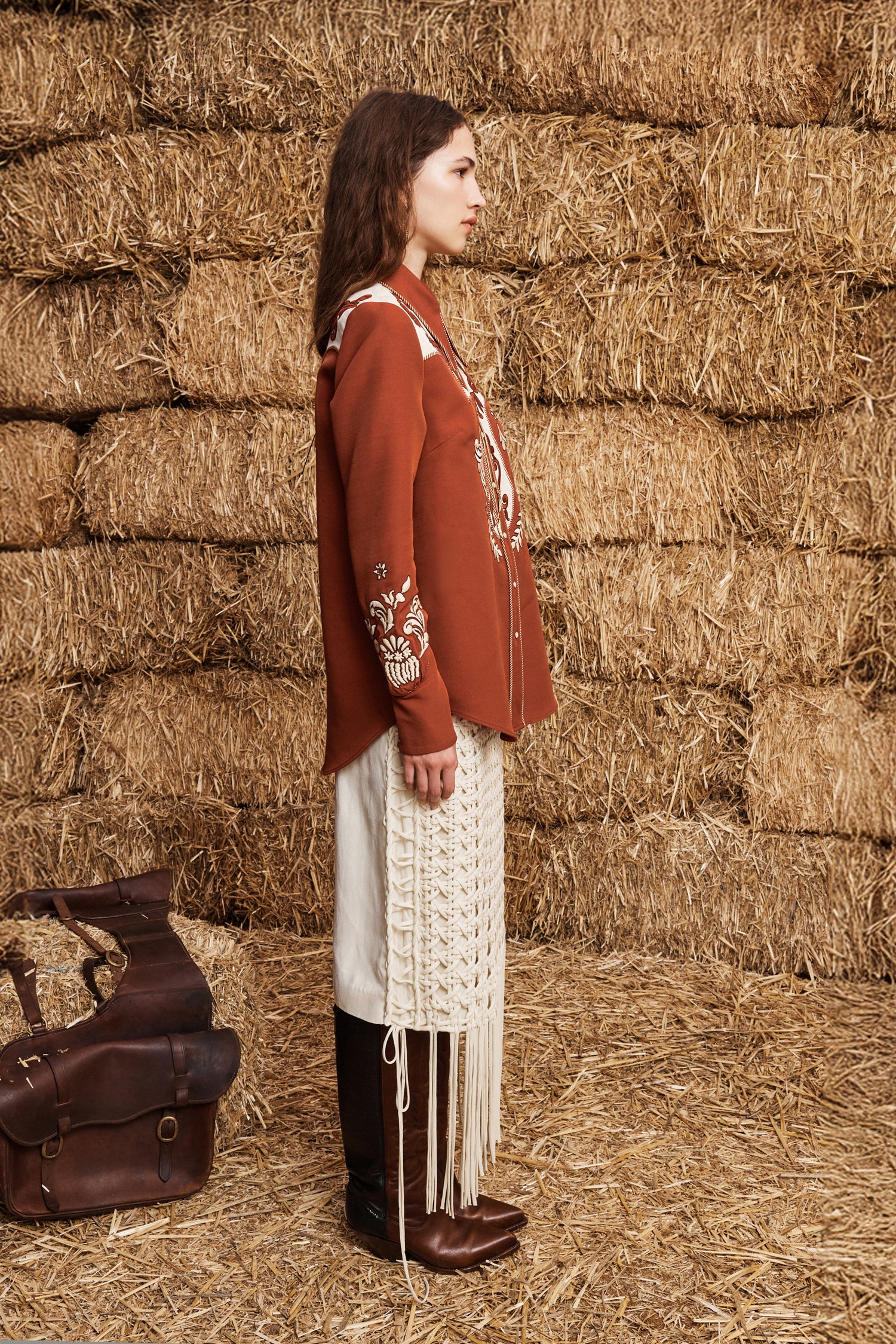 Alemäis Duke chemise western brodée laine