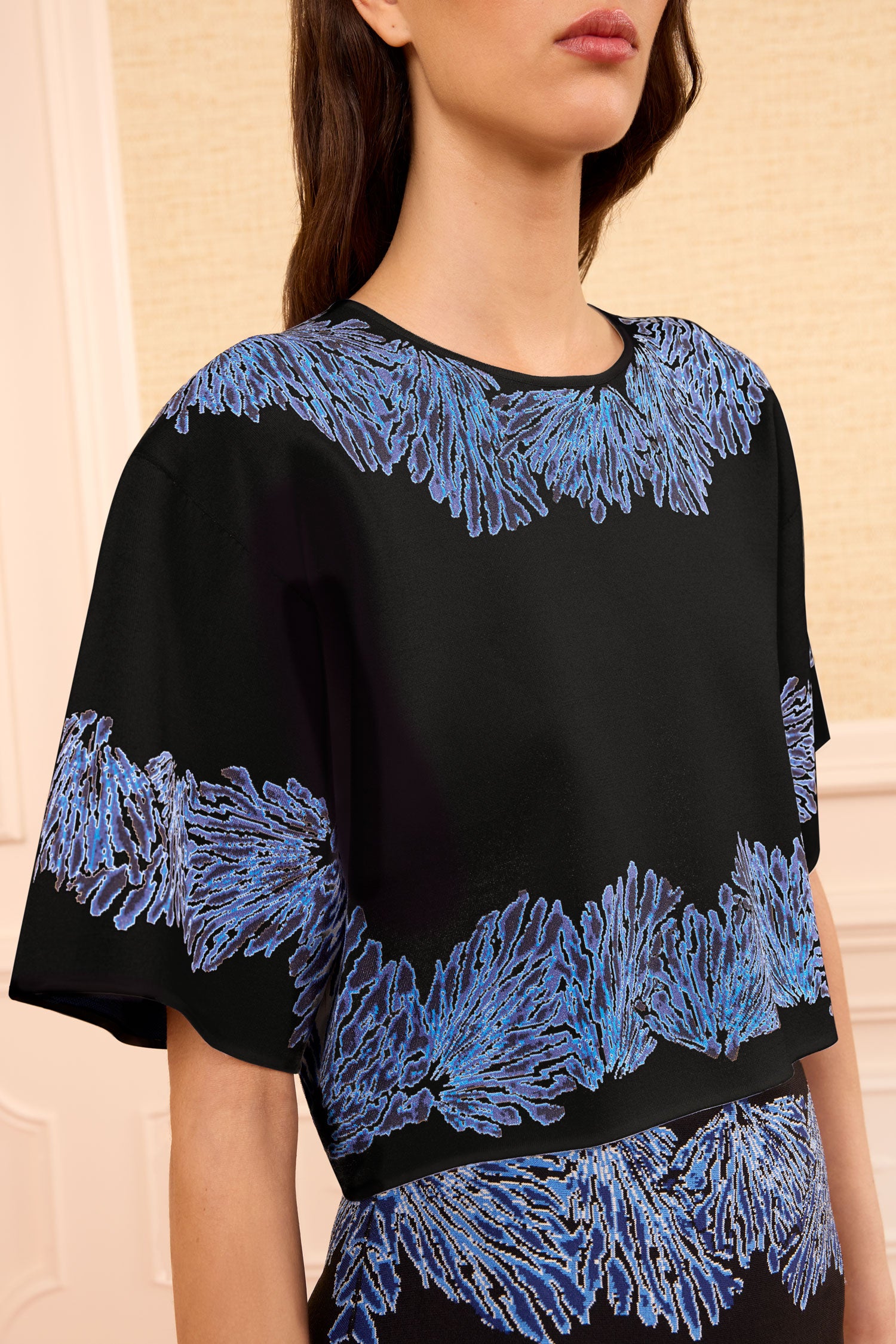 Ulla Johnson Alara PF260732 top lapis jacquard