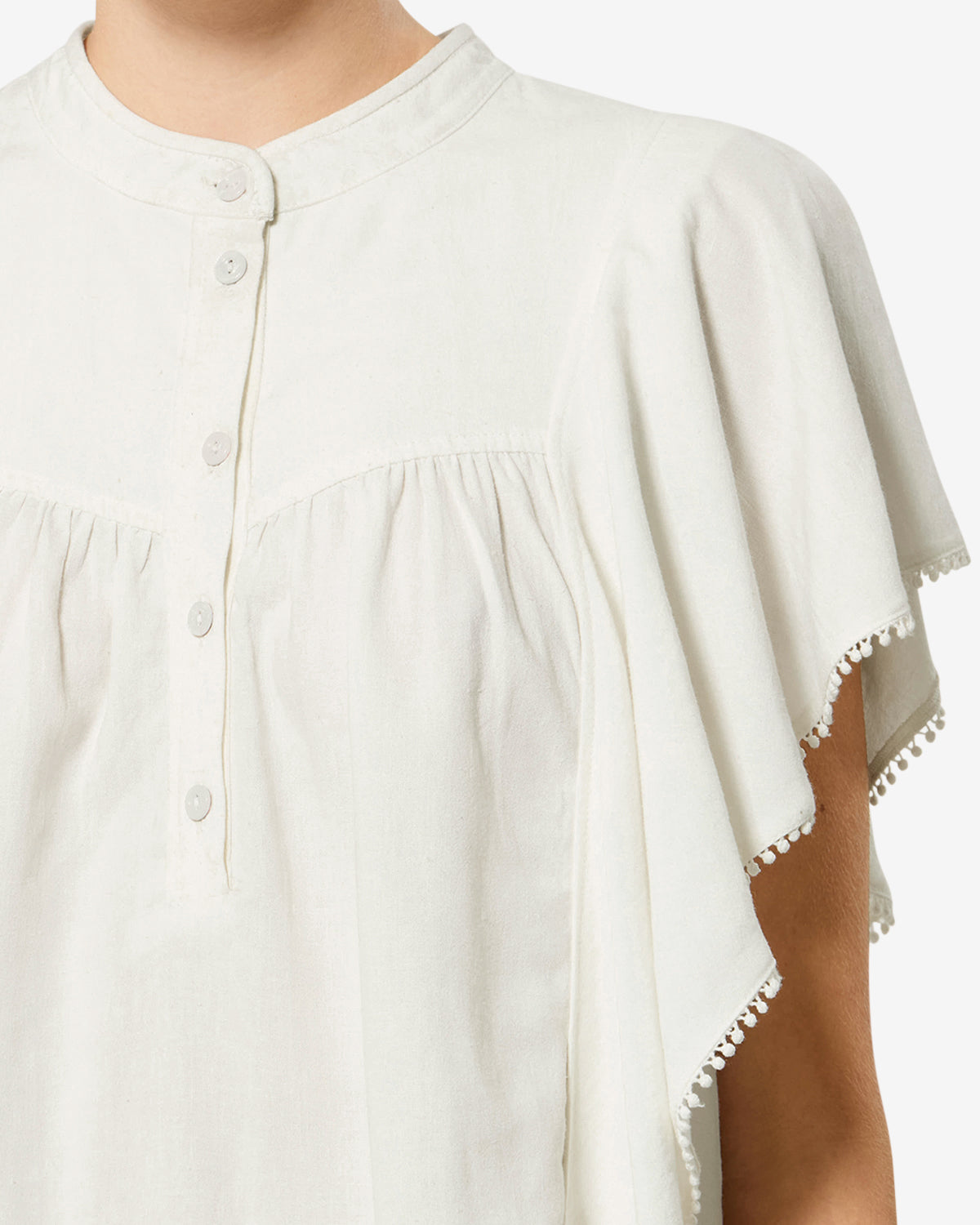 Isabel Marant Marlie Top Écru Lin Coupe Droite 36
