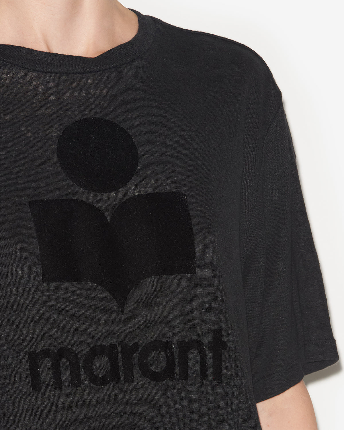 Isabel Marant Zewel T-shirt lin noir logo Marant