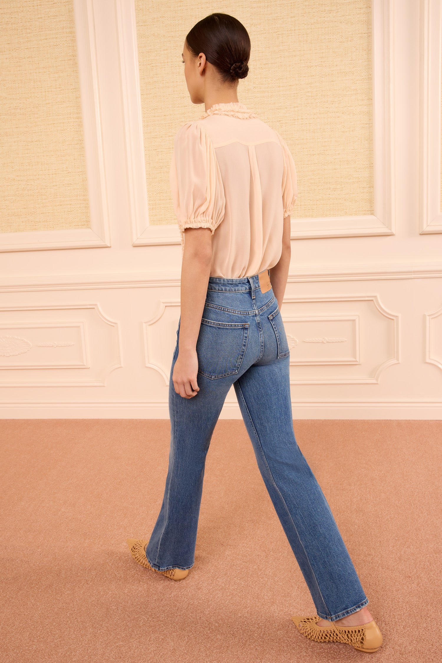 Ulla Johnson Adira Blouse Rose Blush Soie Ample