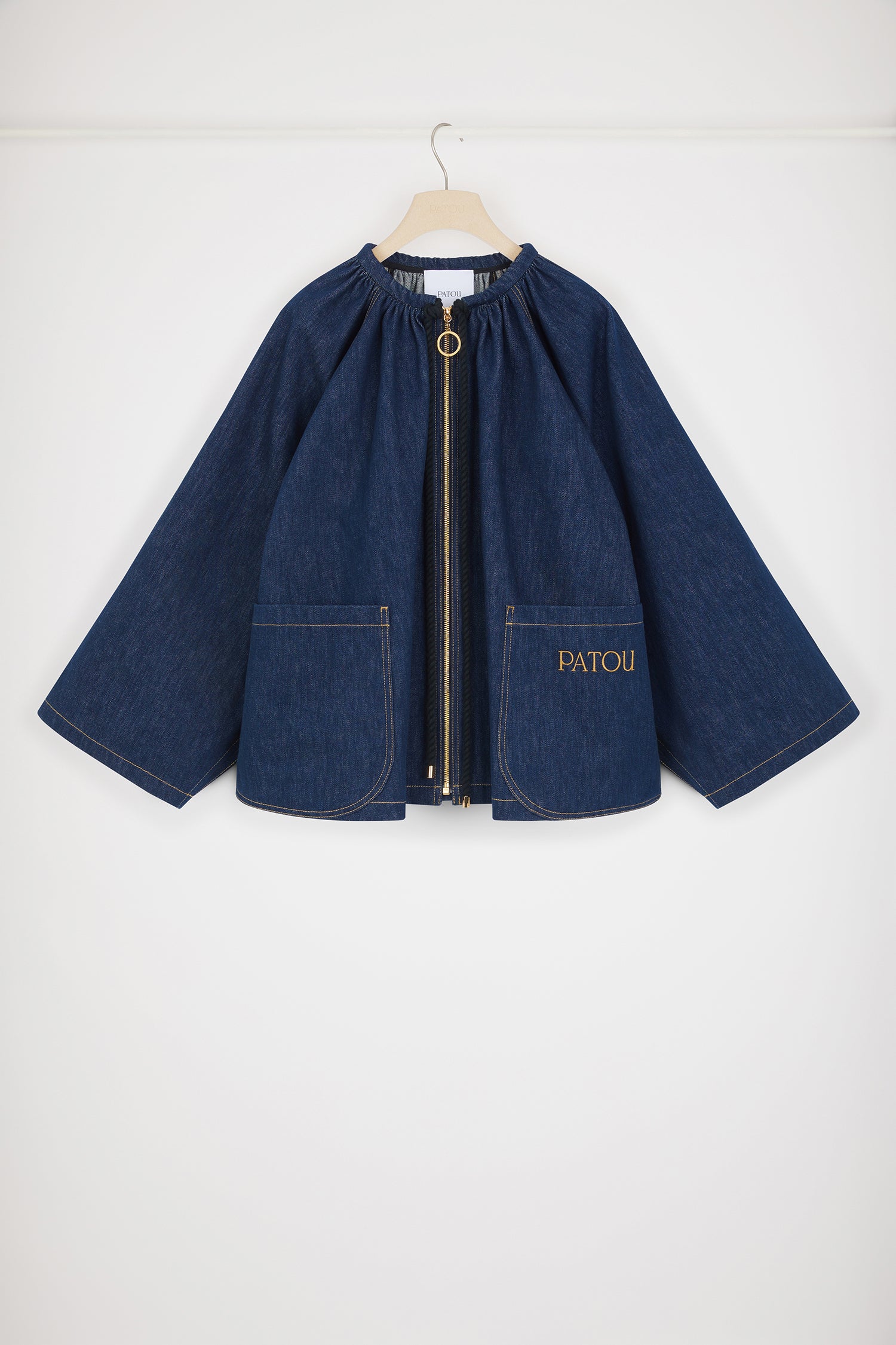 Patou P24OU0260008602D veste jean bleu denim bio