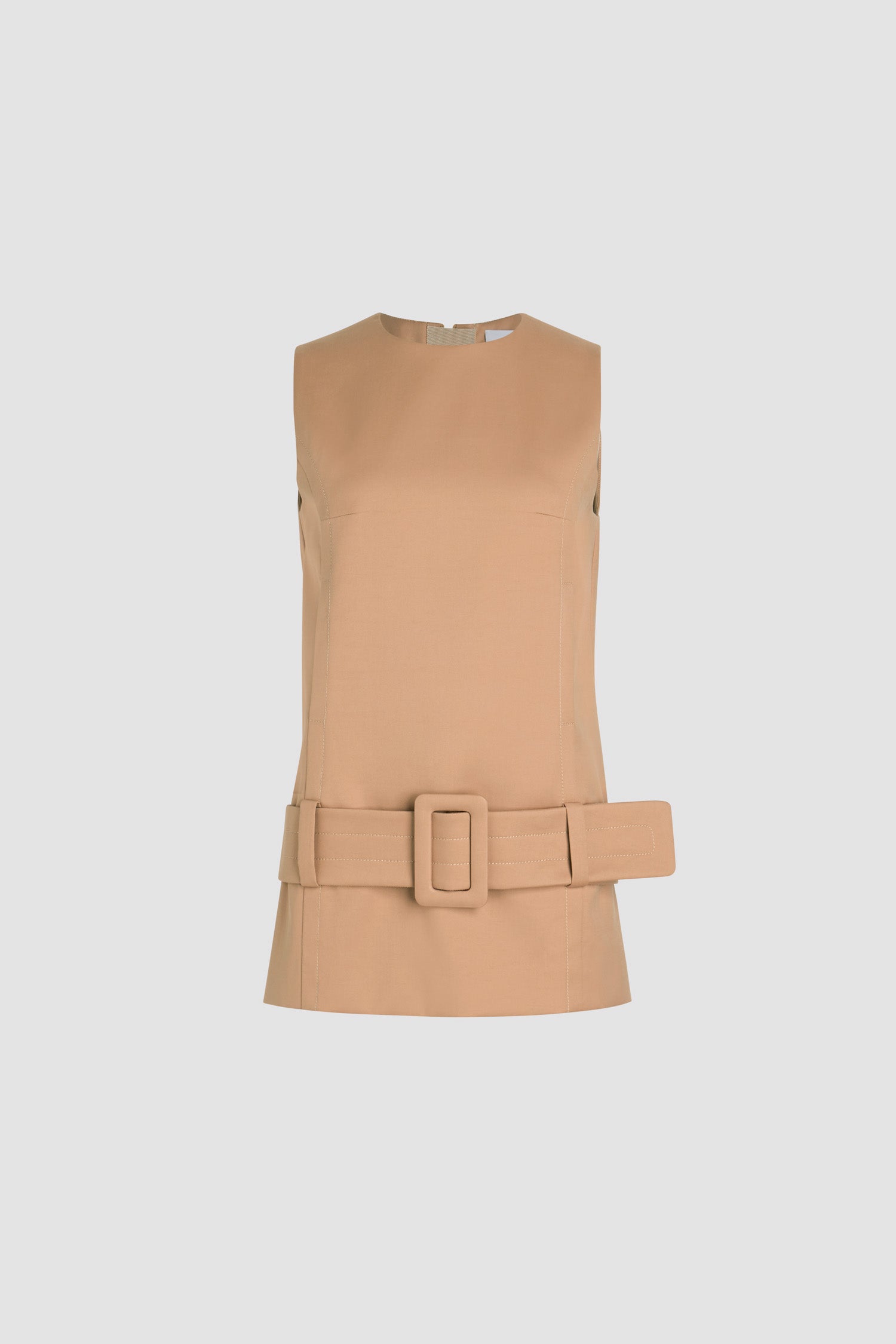 Patou P25DR160 robe ceinturée coton bio Praline