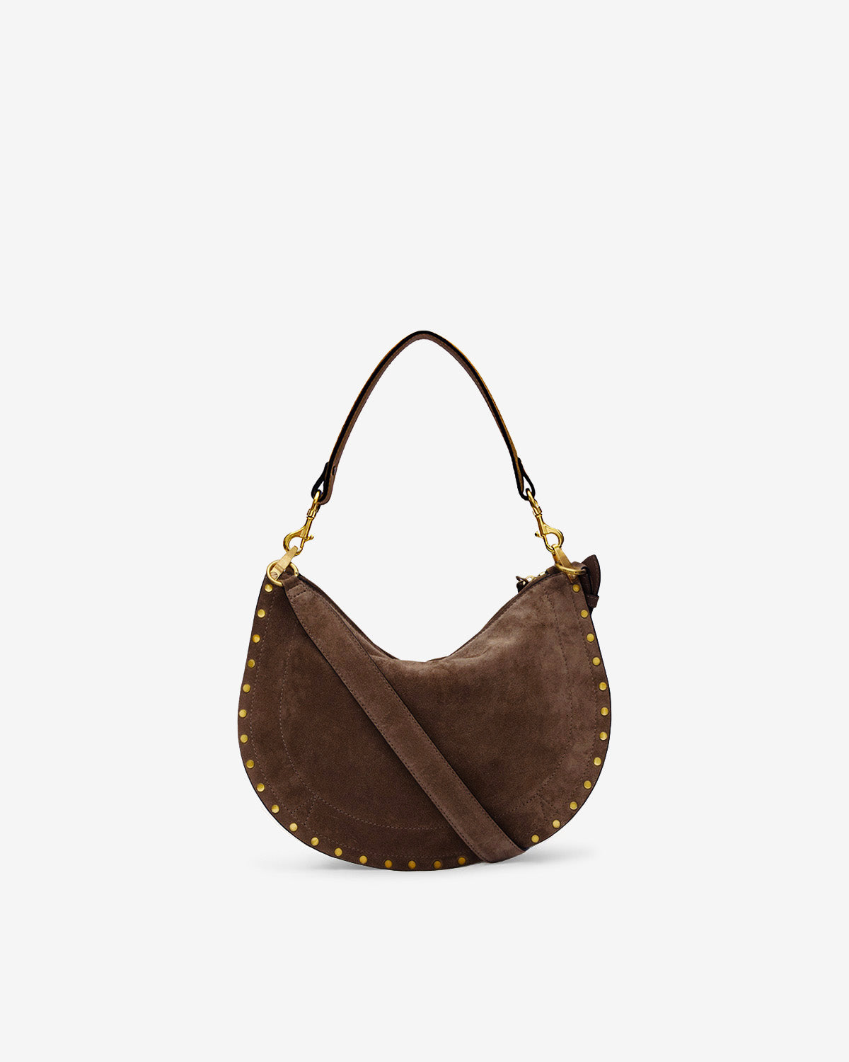 Isabel Marant Oskan Soft Zip sac cuir café clouté