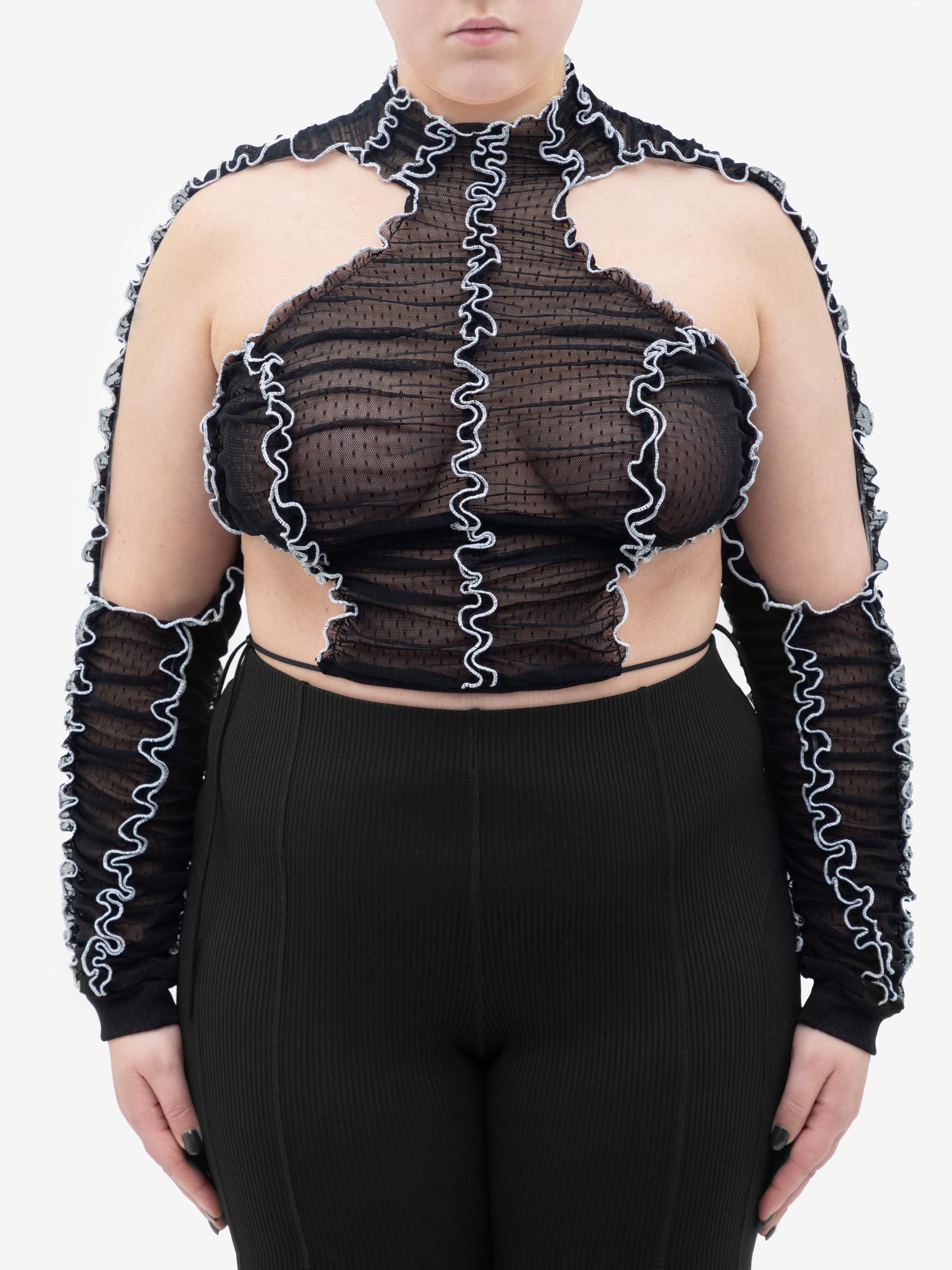 Ester Manas Signature Crop Top noir ruché 34/44 44/50