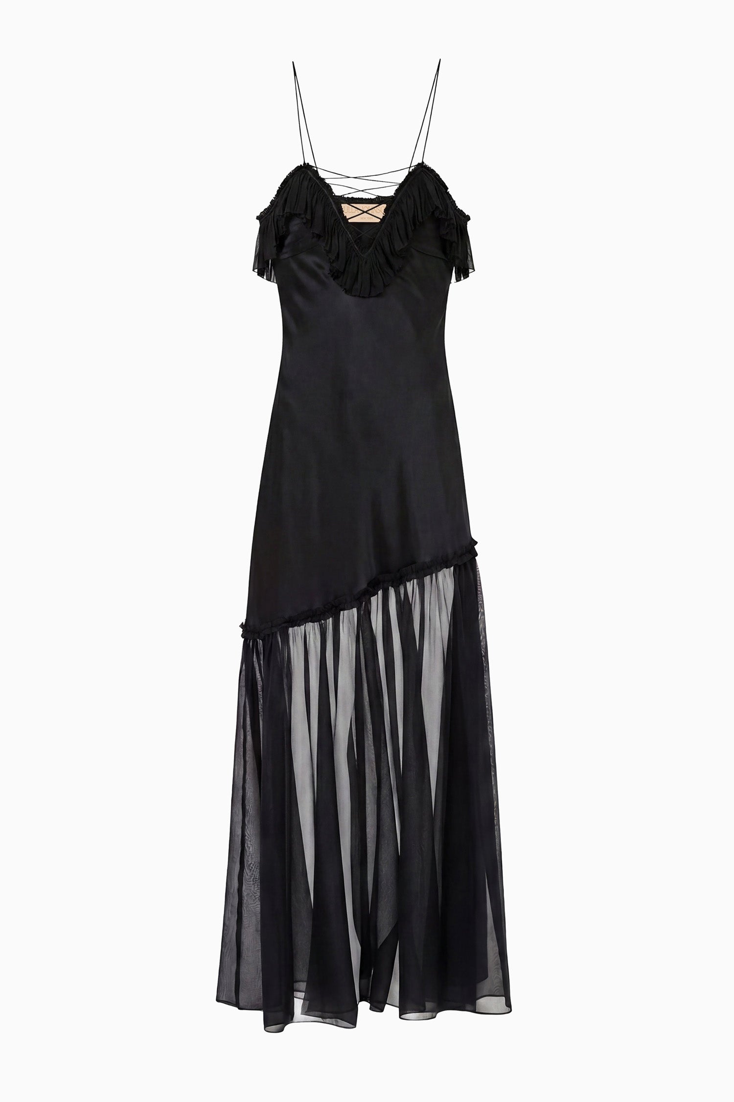 Ulla Johnson Elaria robe longue Noir soie à lacets