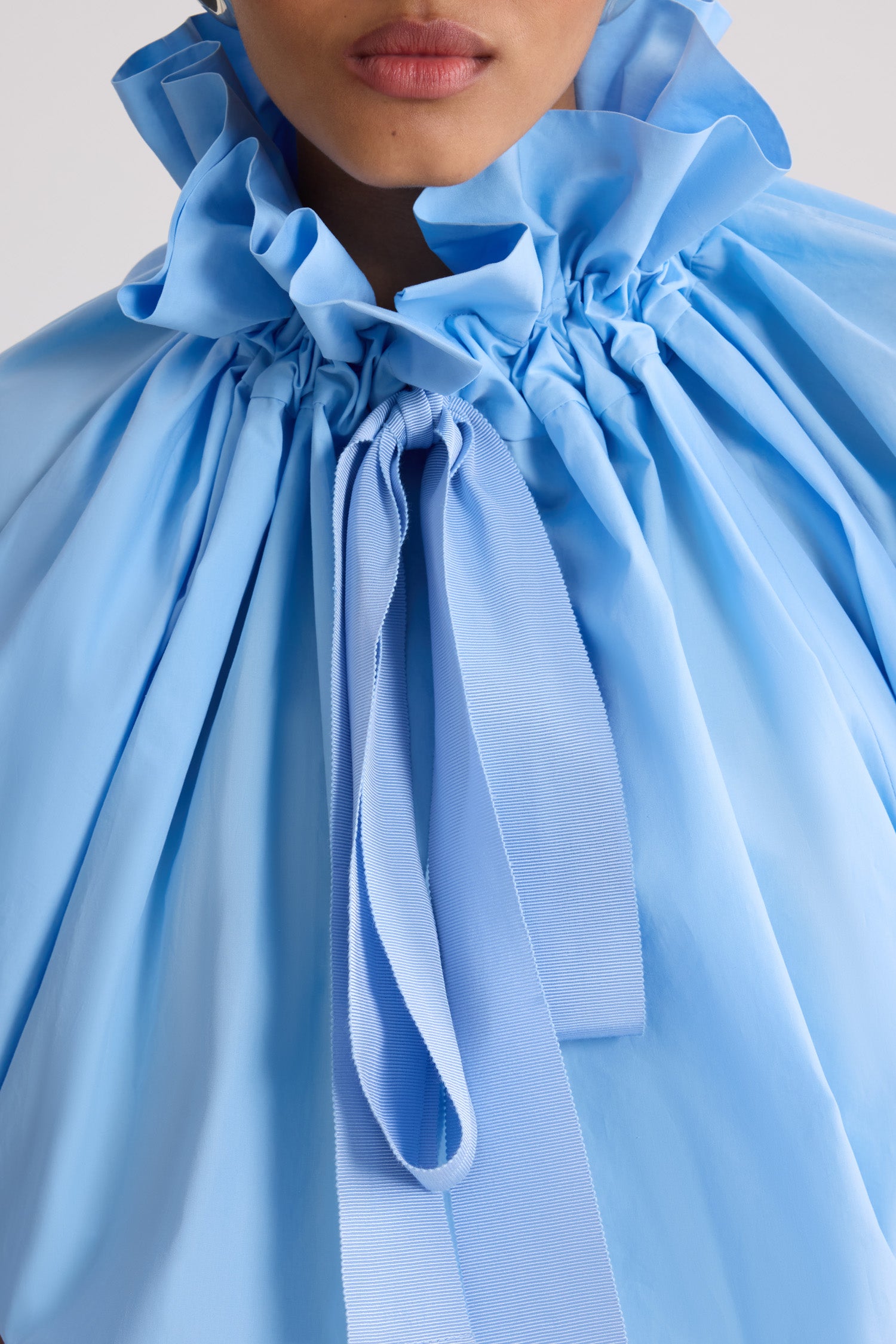 Patou P26TO0170017662B top bleu riviera coton volumineux
