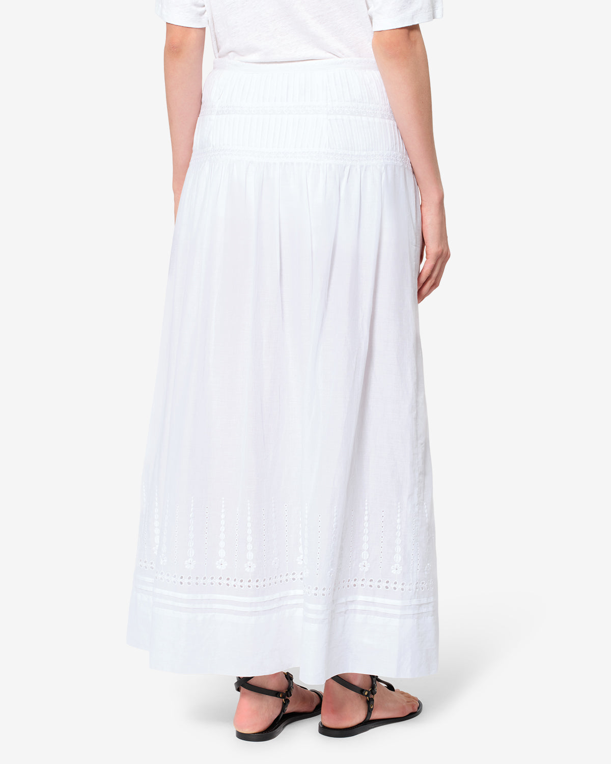 Isabel Marant Lorraine JU0526 Jupe blanc brodé