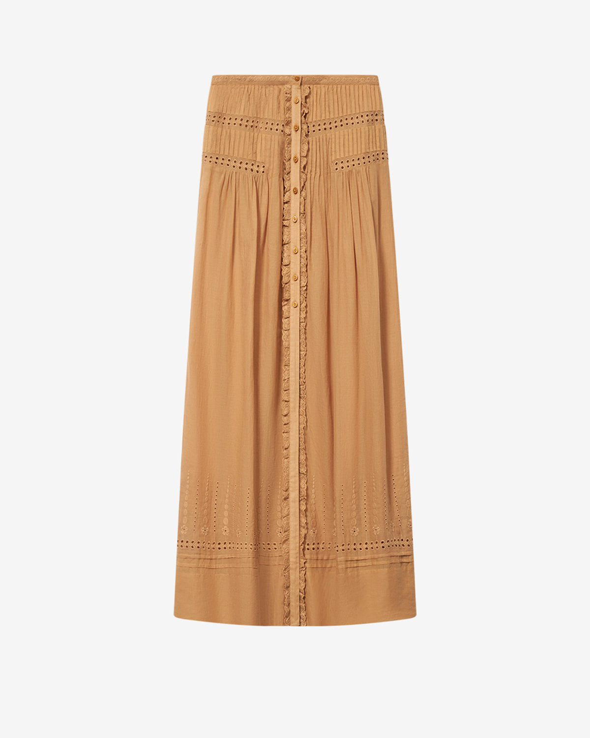 Isabel Marant Lorraine JU0526FA jupe longue caramel brodée
