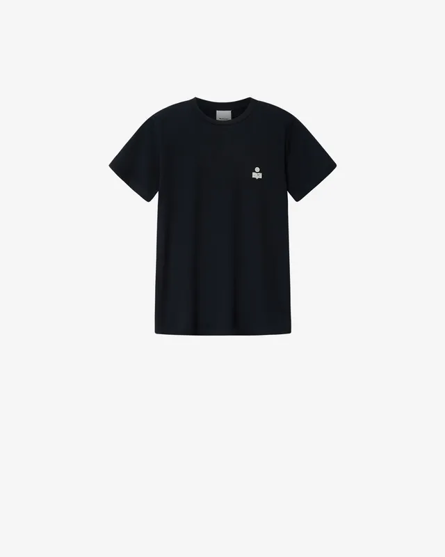 Isabel Marant Zafferh t-shirt noir ecru coton logo