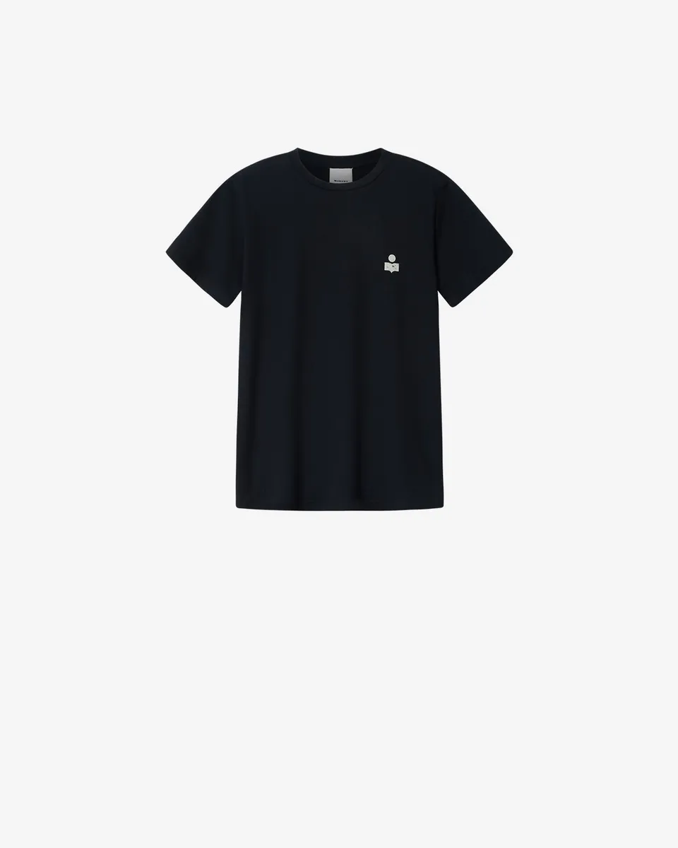 Isabel Marant Zafferh t-shirt noir ecru coton logo