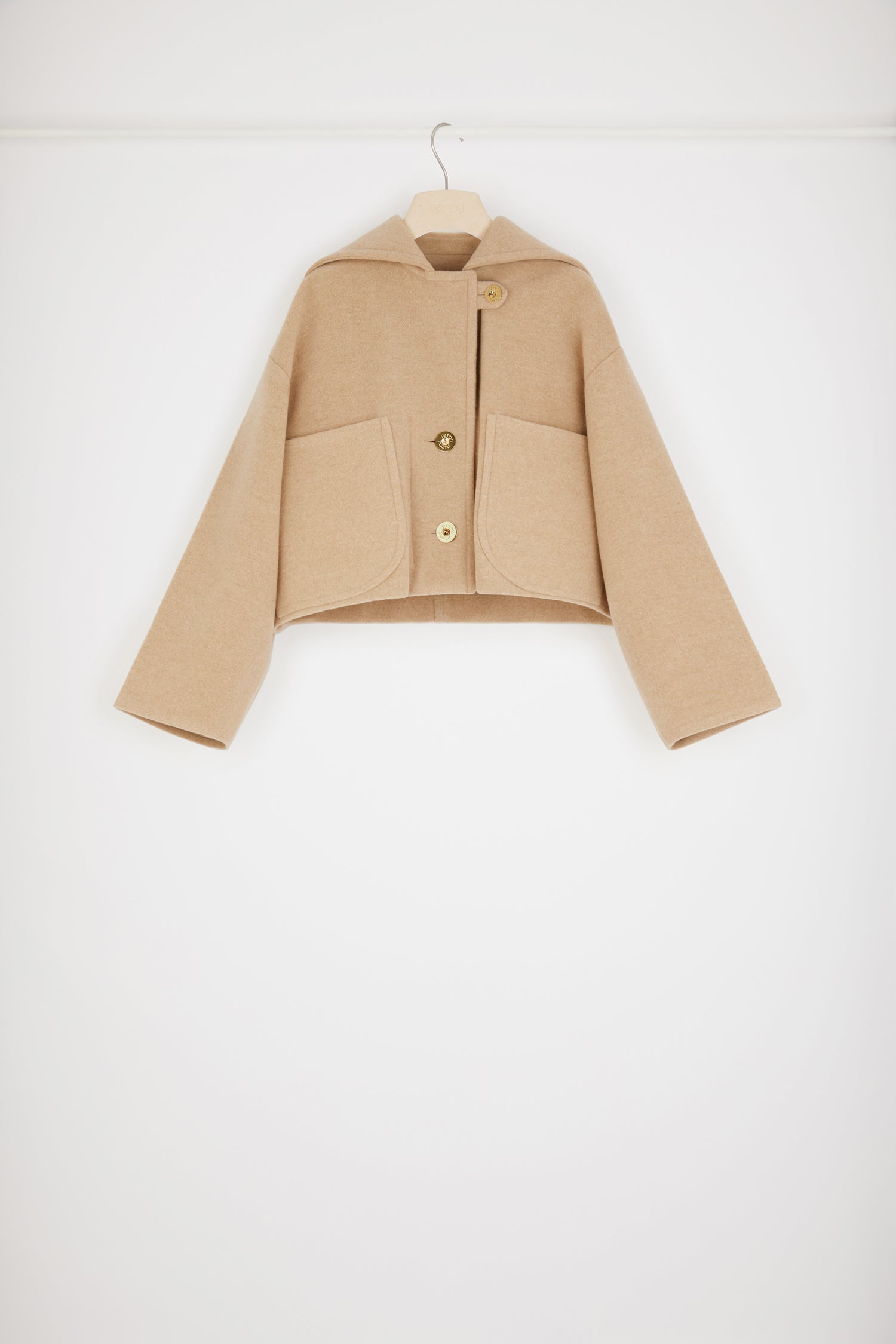 Patou CO014 manteau laine biscuit beige taille 38