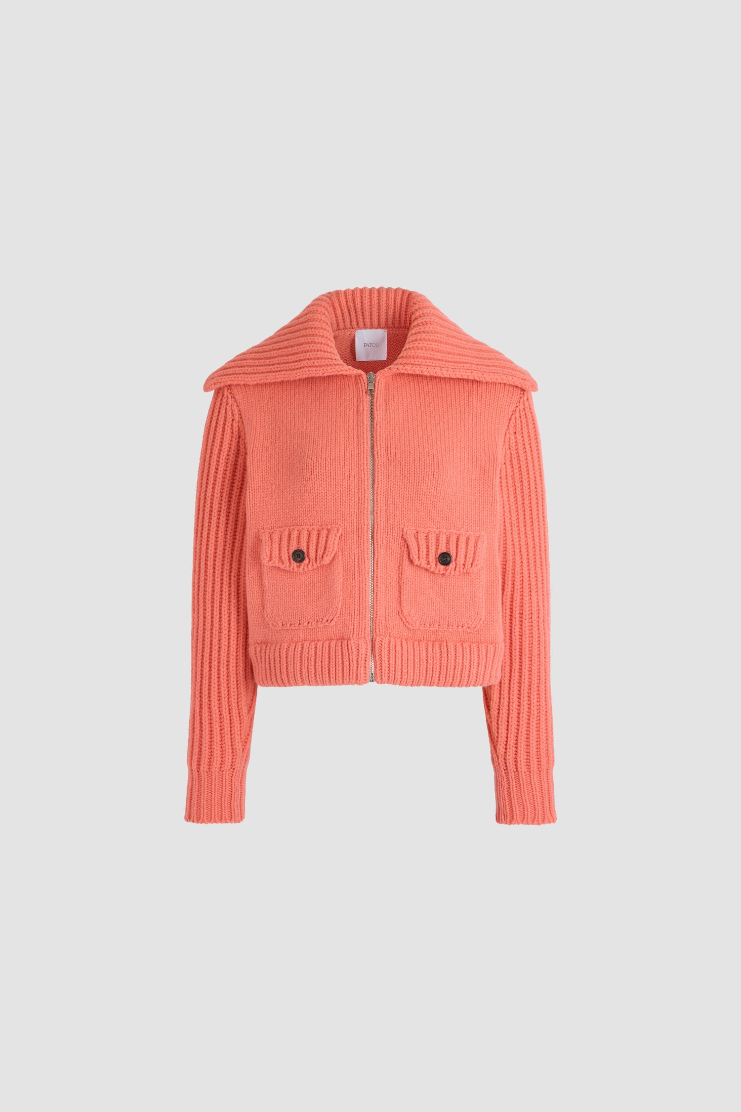 Patou Jackets H26KN382 veste laine rose Winter Blush zip