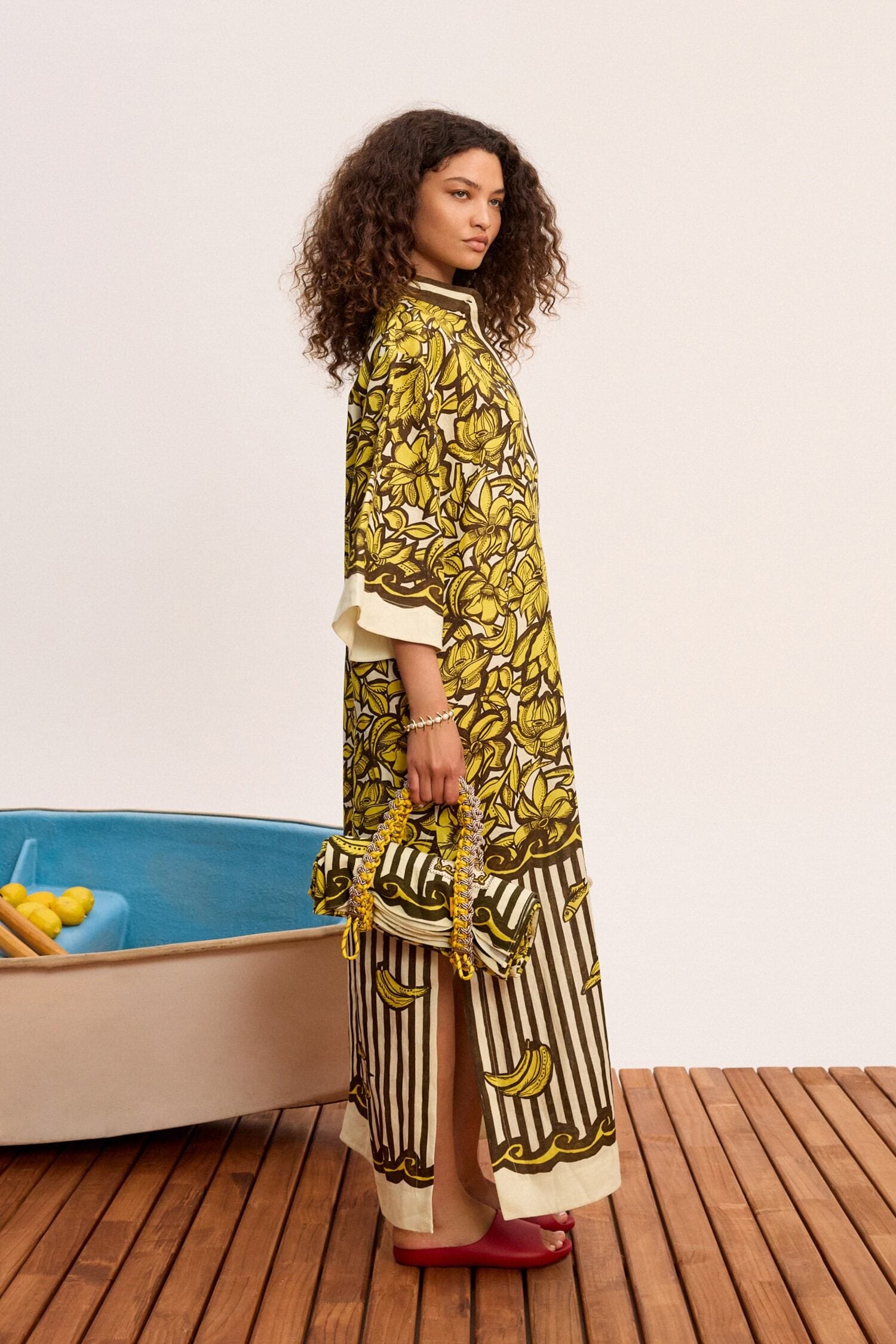 Alemaïs Mona robe tunique chanvre floral