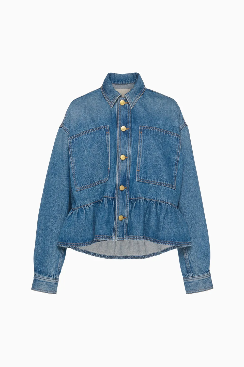 Ulla Johnson Arquette veste jean Danube péplum coton