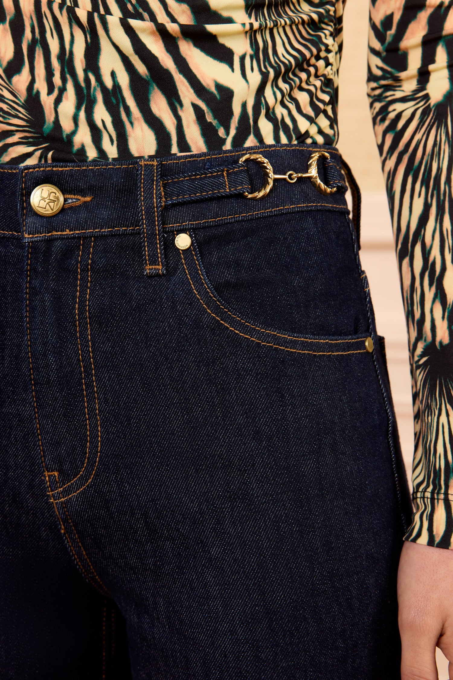 Ulla Johnson Colette UJ9904087 jean droit Tigris bleu délavé