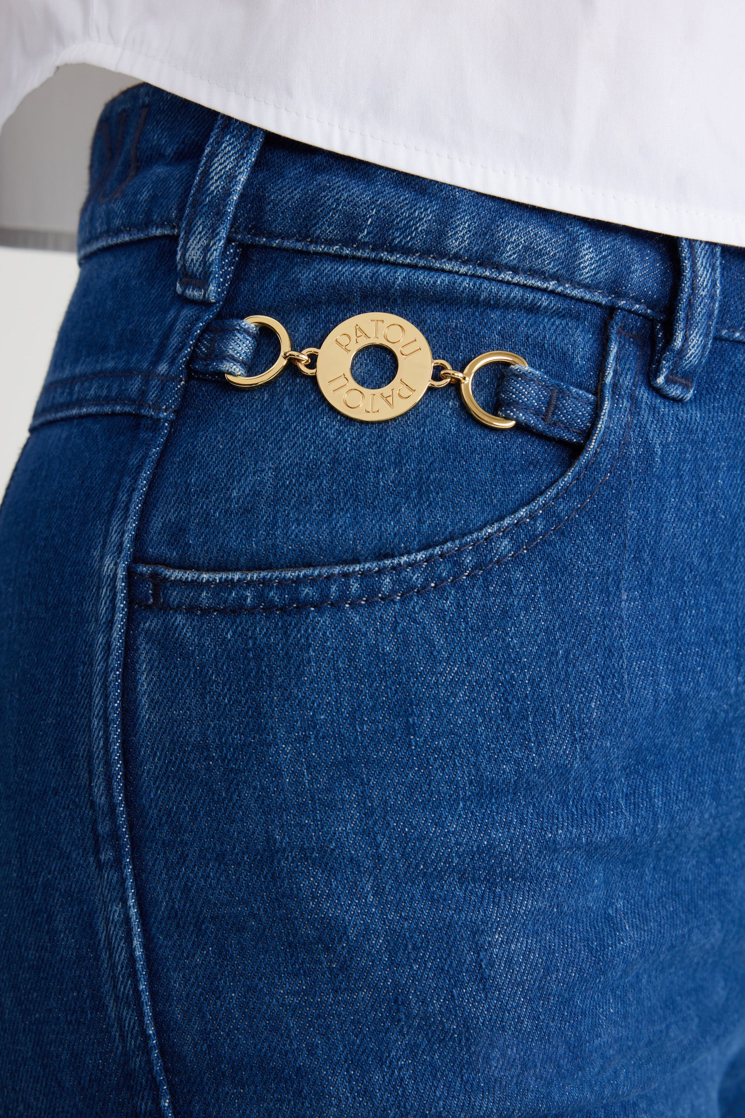 Patou TR0300008660B pantalon denim coton bio flare Stonewash