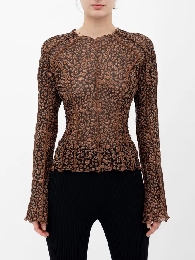 Ester Manas Feline Top haut imprimé stretch