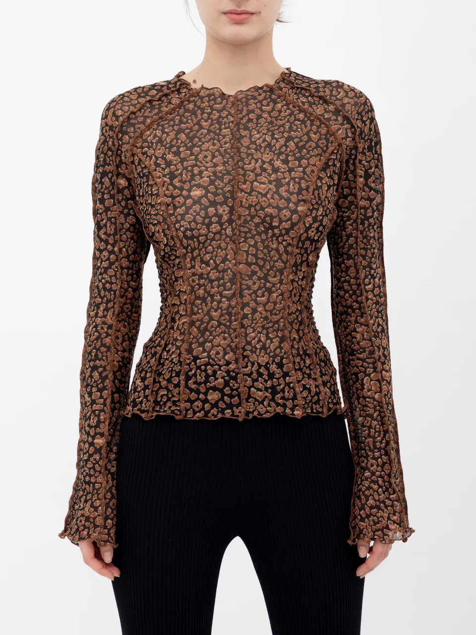 Ester Manas Feline Top haut imprimé stretch